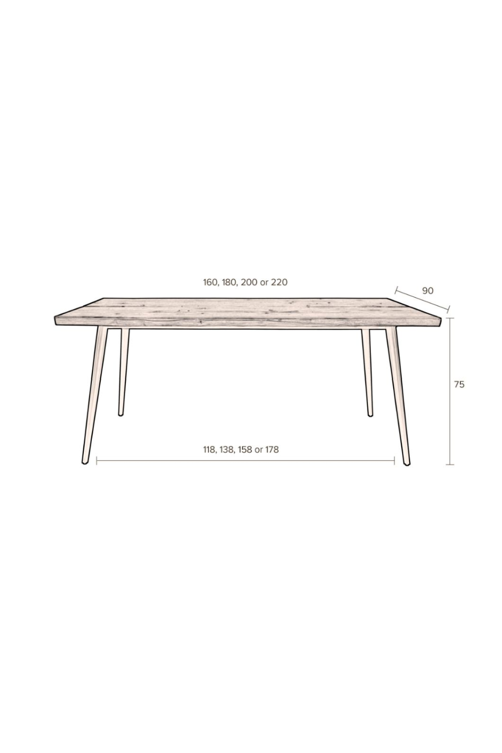Walnut Rectangular Dining Table L | Dutchbone Alagon | DutchFurniture.com