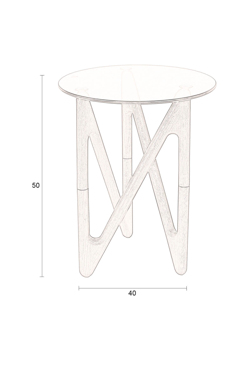 Round Glass Retro Side Table | Dutchbone Naia | OROA.com