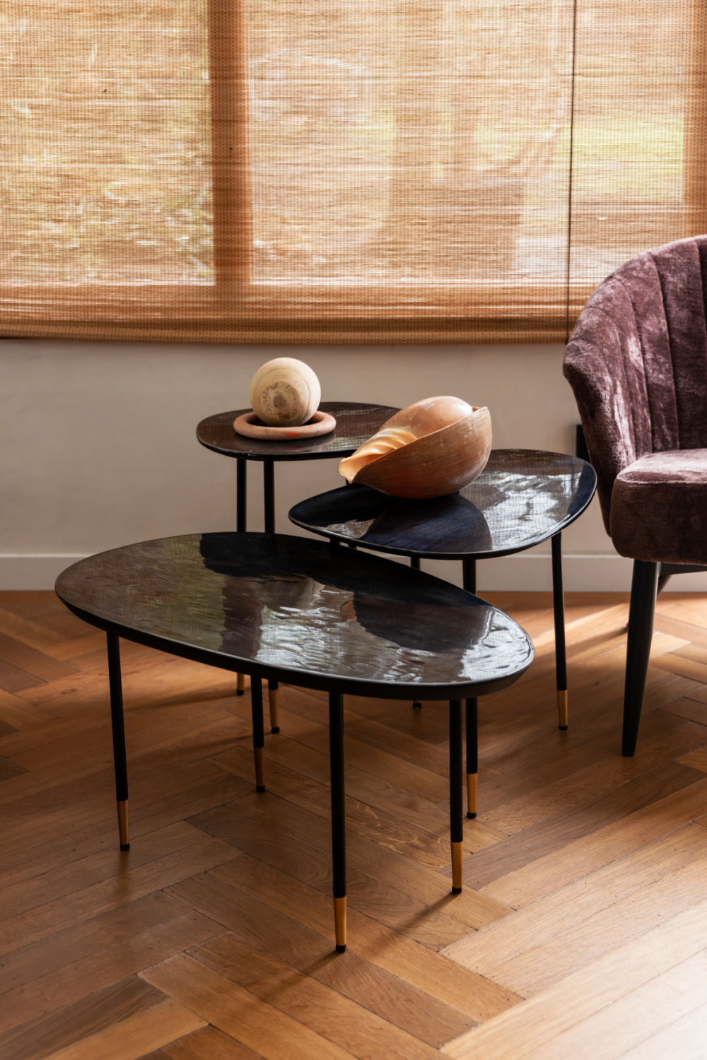 Black Iron Side Table Set (3) | Dutchbone Phyllis | OROA.com