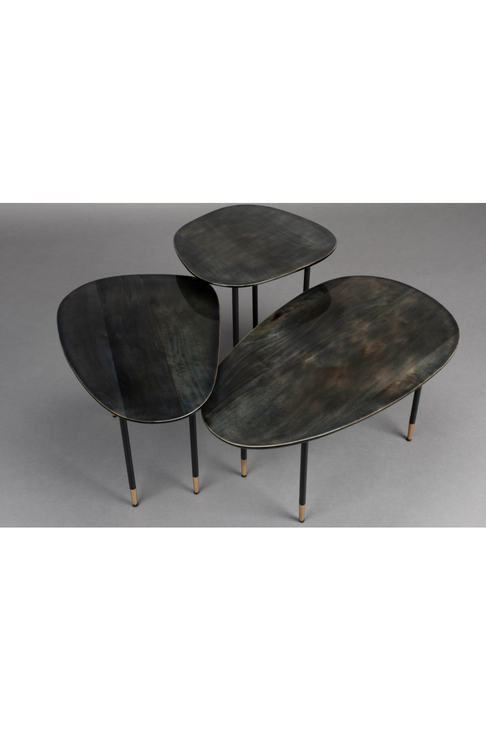 Black Iron Side Table Set (3) | Dutchbone Phyllis | OROA.com