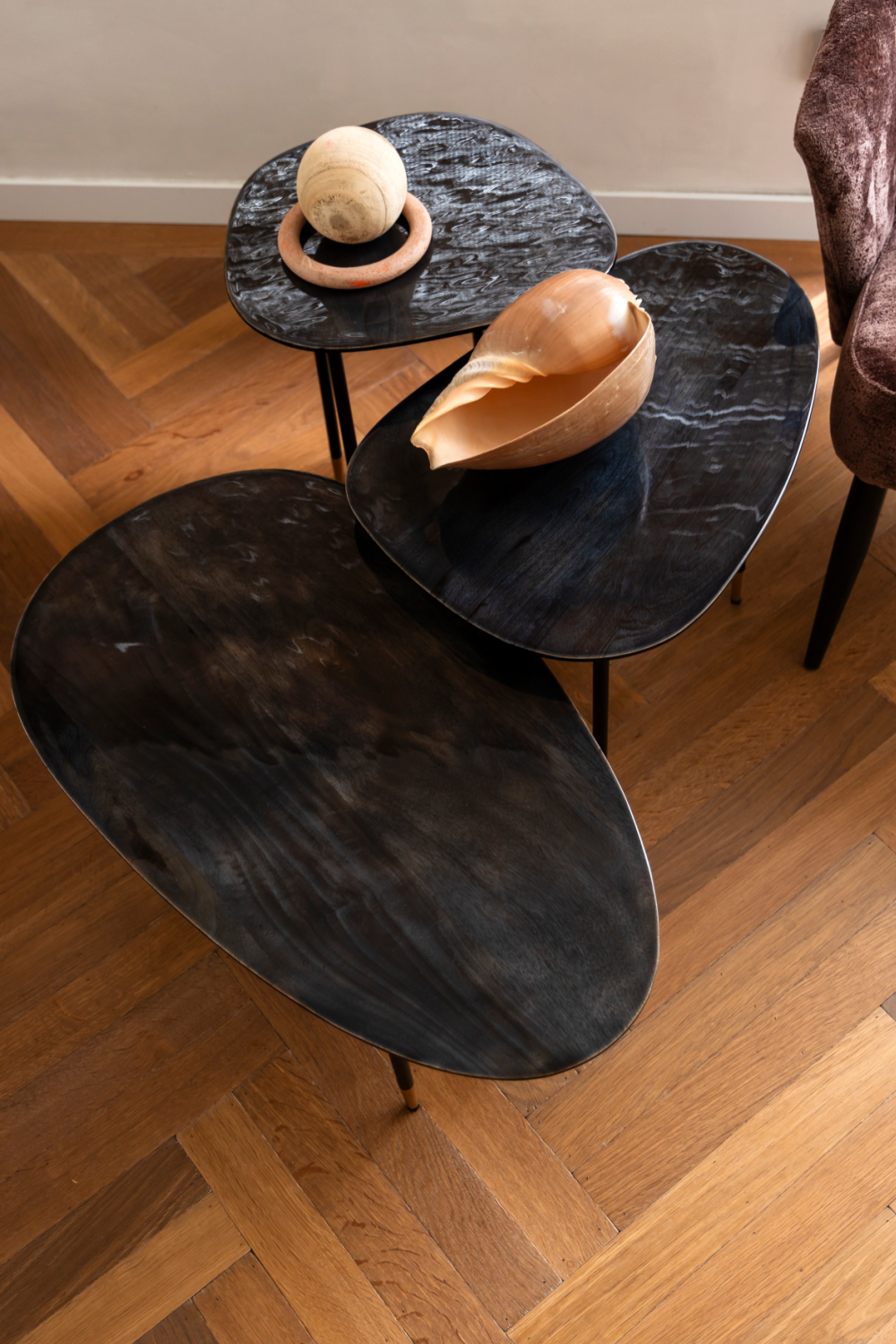 Black Iron Side Table Set (3) | Dutchbone Phyllis | OROA.com