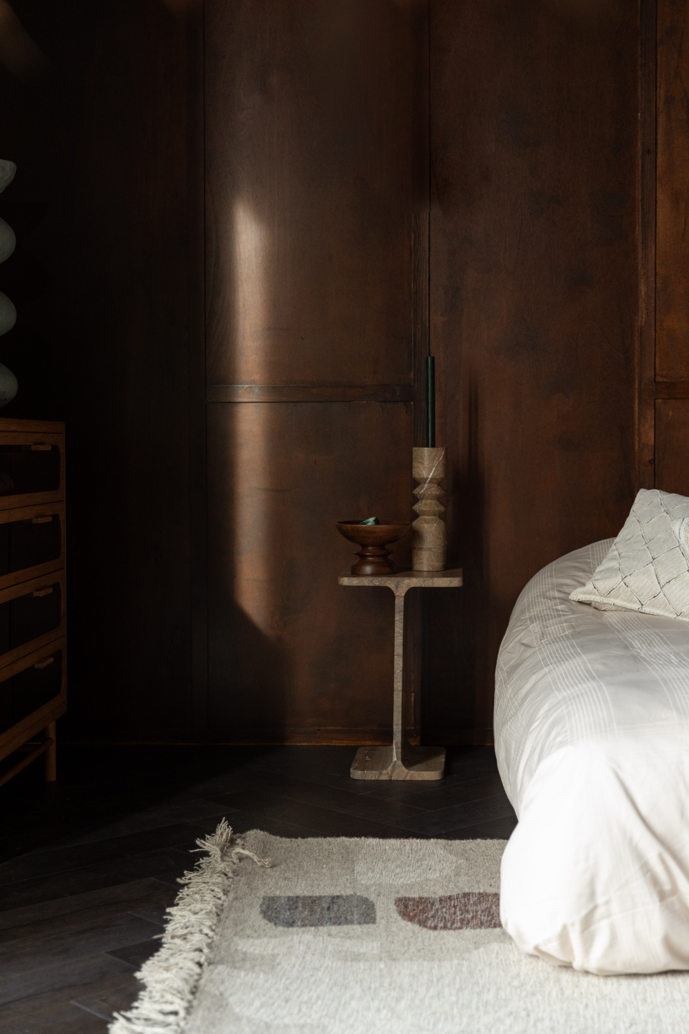 Brown Marble Square Side Table | Dutchbone Satpura | OROA.com