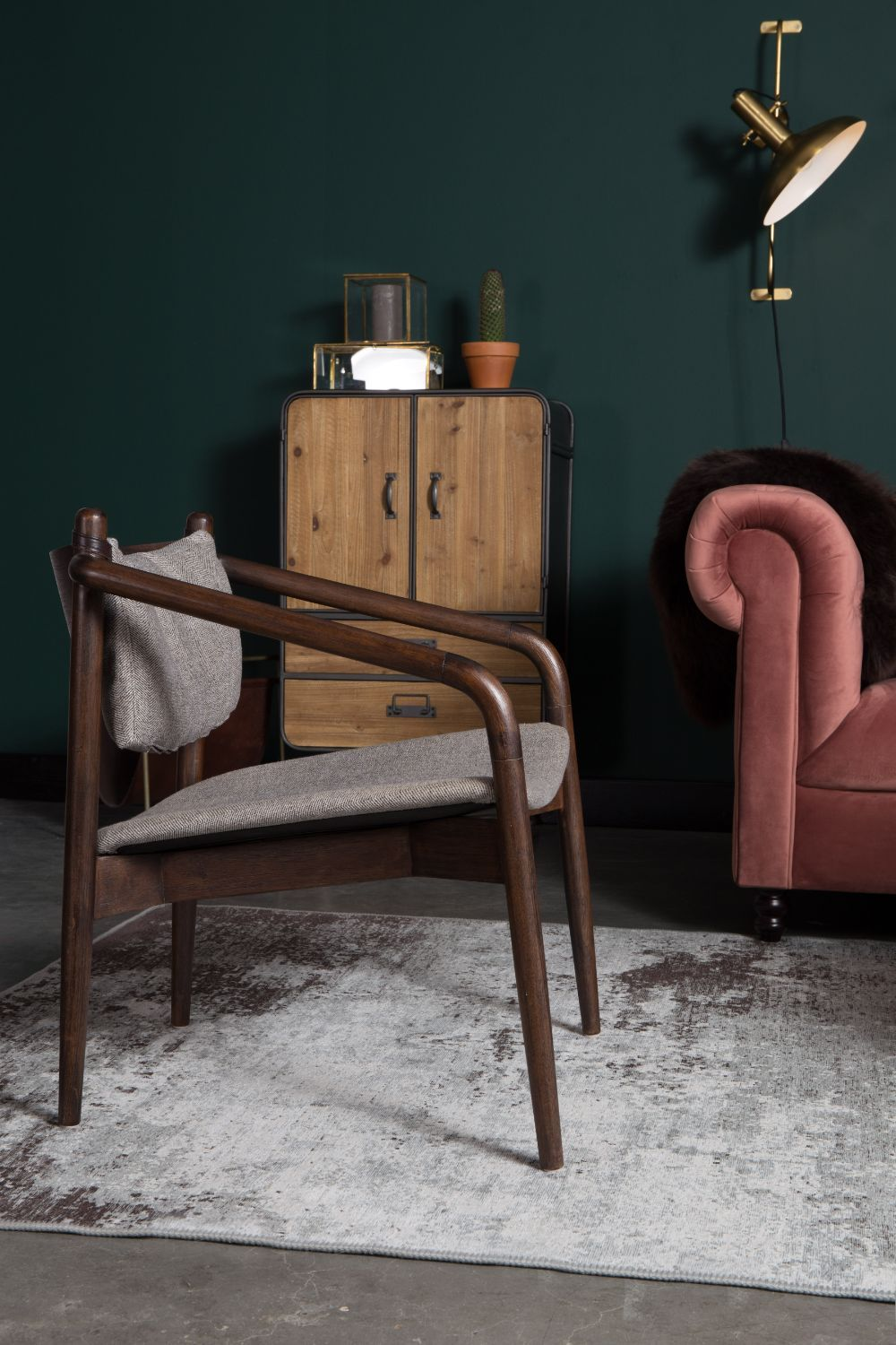 Herringbone Upholstered Armchair | Dutchbone Torrance | OROA.com