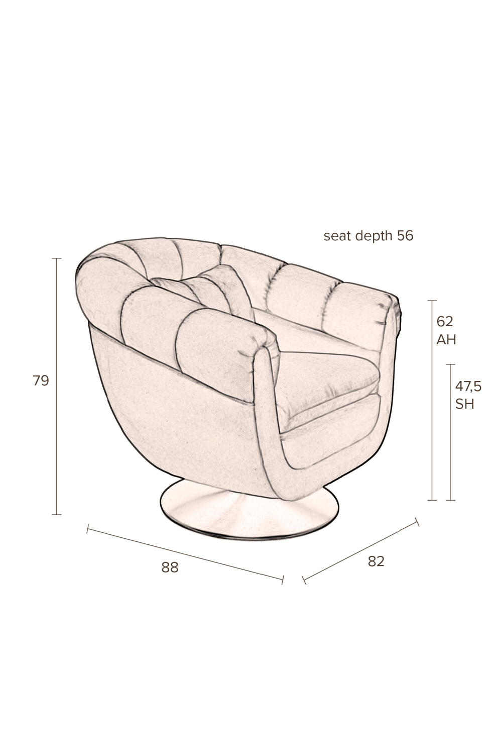 Camel Swivel Lounge Chair | Dutchbone Member | Oroa.com