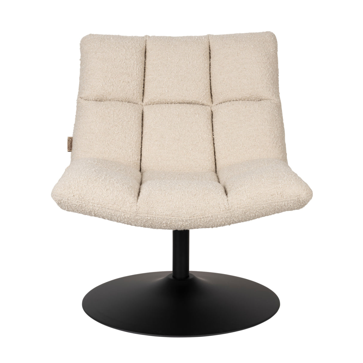 White Boucle Swivel Lounge Chair | Oroa.com