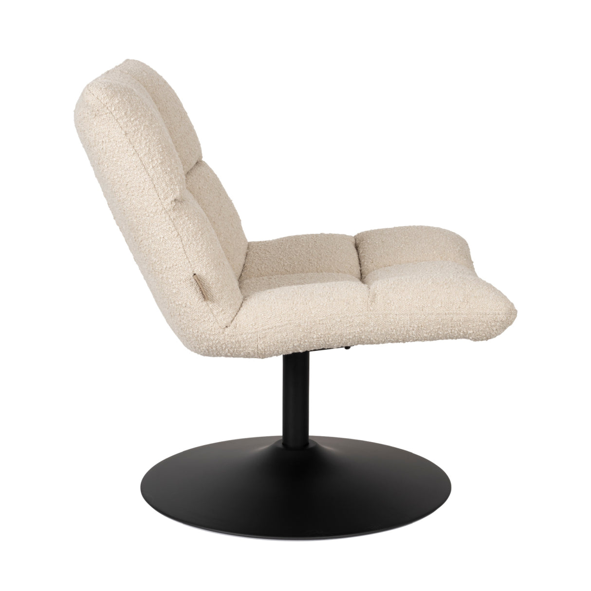 White Boucle Swivel Lounge Chair | Oroa.com