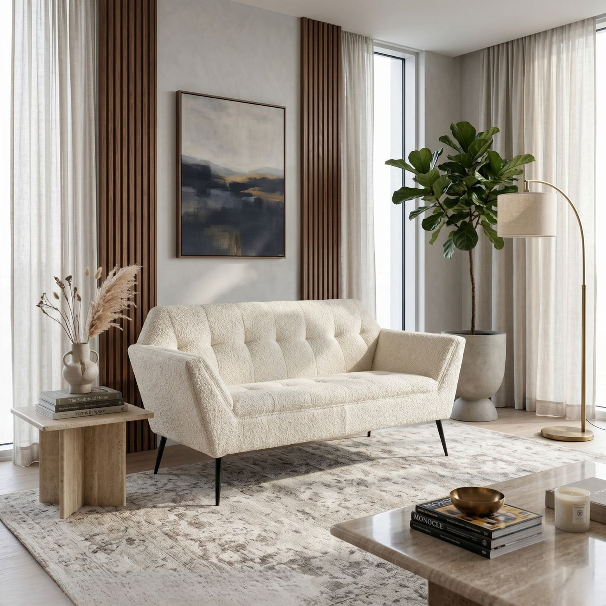 Boucle Tufted Sofa | Oroa.com