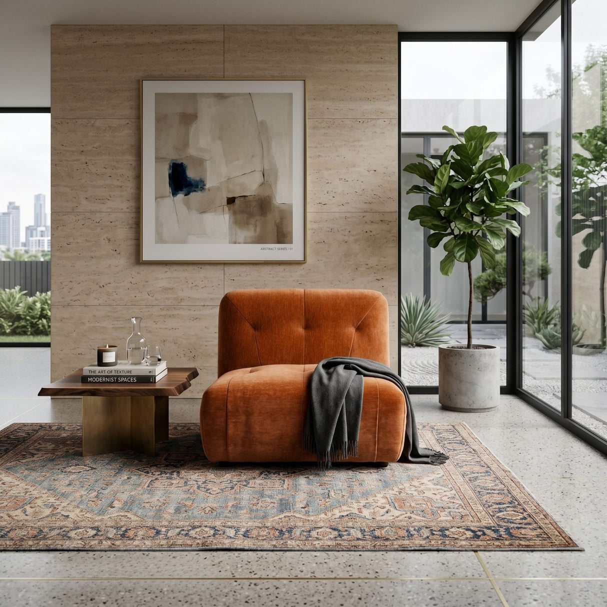 Velvet Modular 1-Seater Sofa | Oroa.com