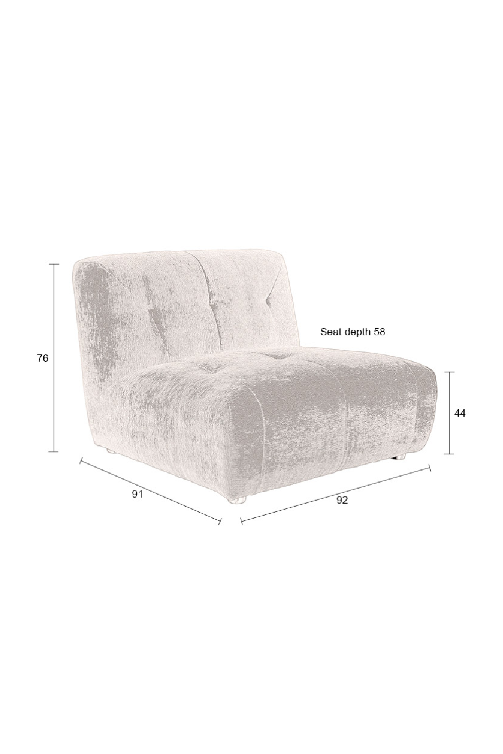 Velvet Modular 1-Seater Sofa | Dutchbone Giada | OROA.com