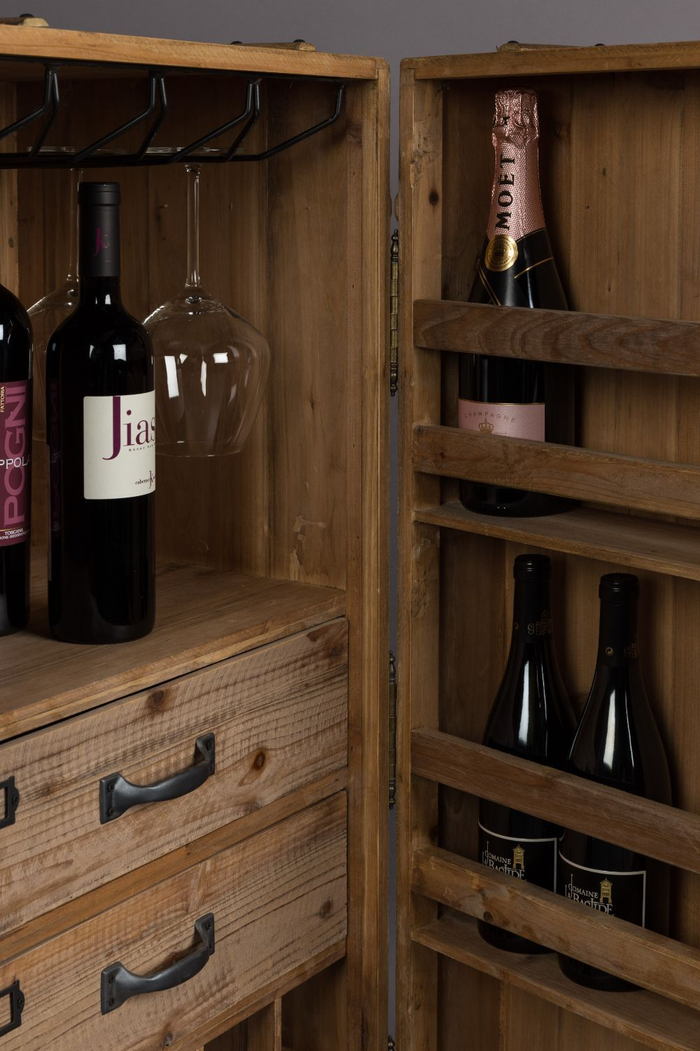 Wheeled Bar Cabinet | Dutchbone Lico | DutchFurniture.com