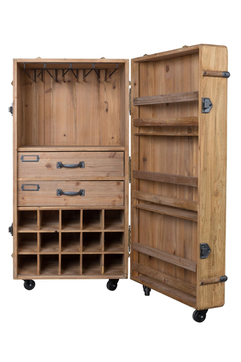 Wheeled Bar Cabinet | Dutchbone Lico | DutchFurniture.com