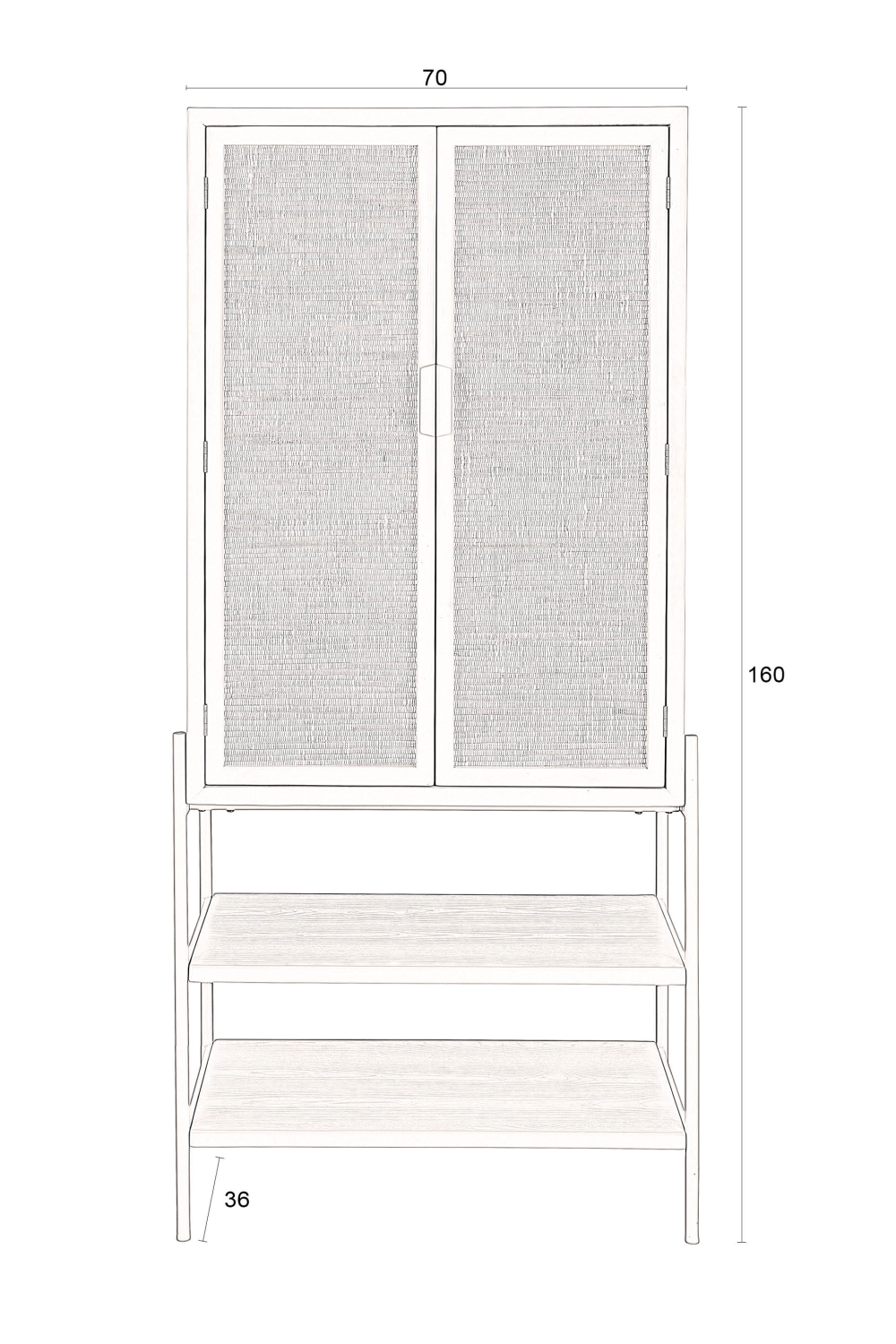 Fir & Rattan Cabinet | Dutchbone Yasu | OROA.com