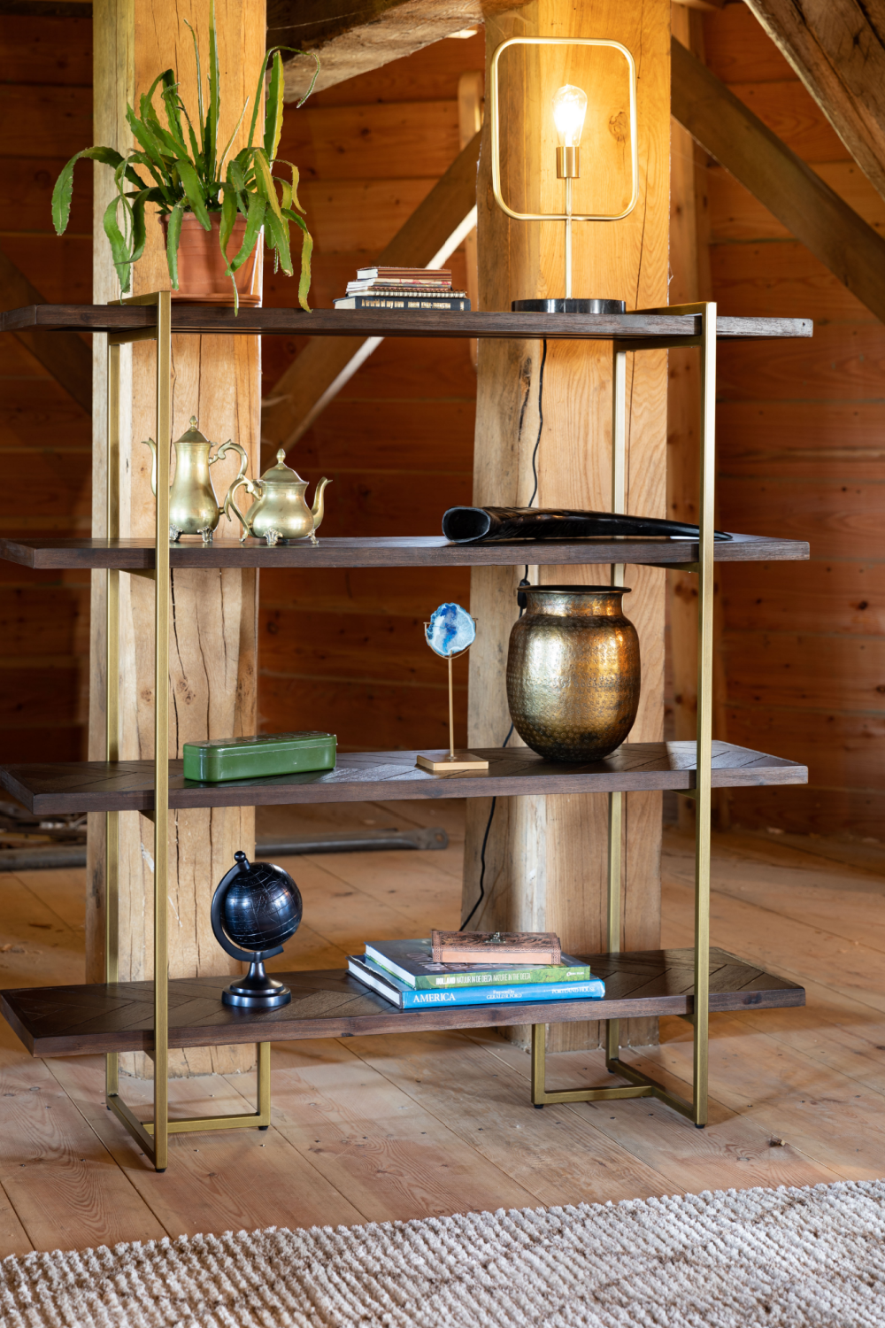 Acacia Wood 4-Shelf Bookcase | Oroa.com