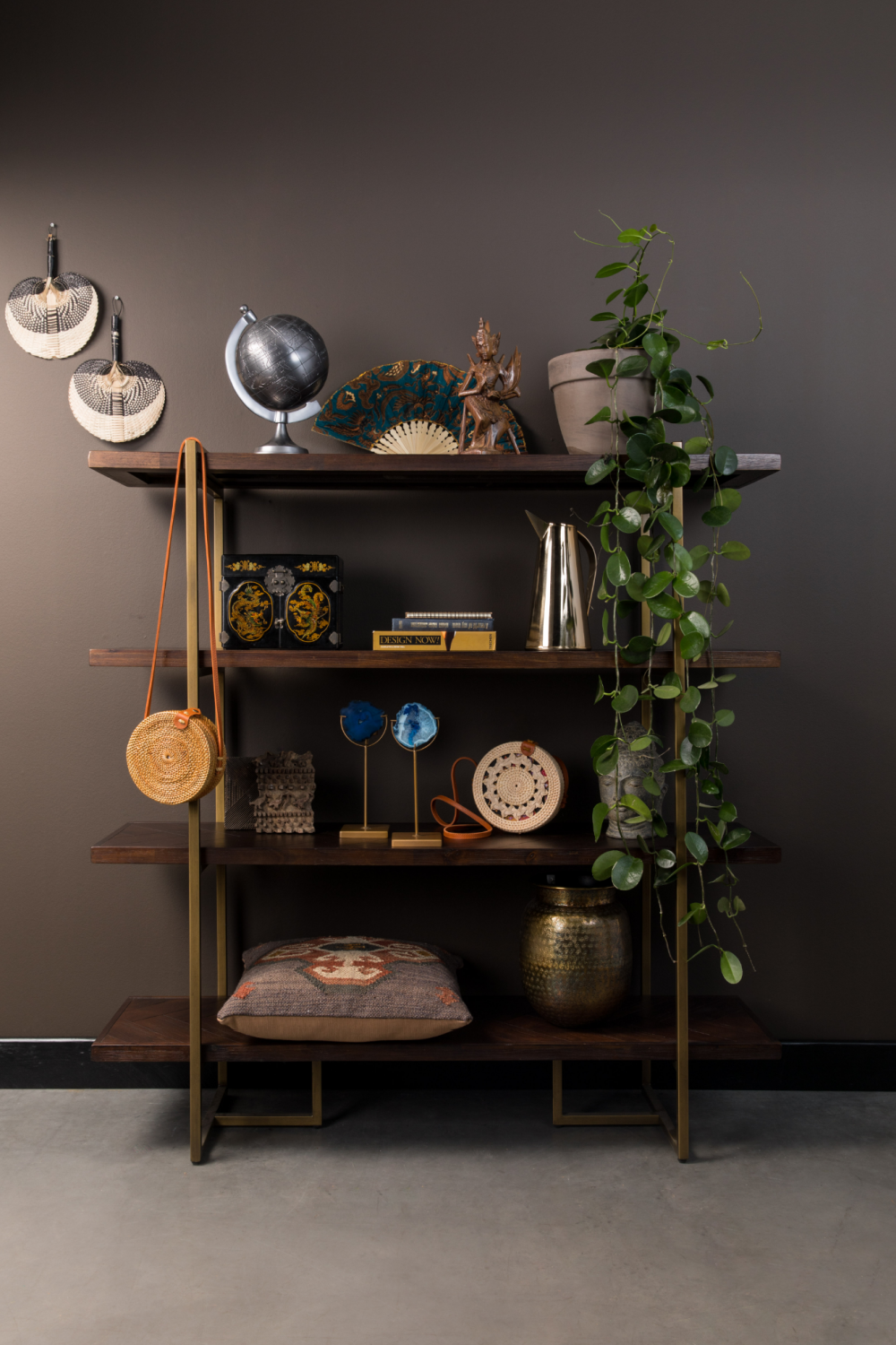 Acacia Wood 4-Shelf Bookcase | Oroa.com
