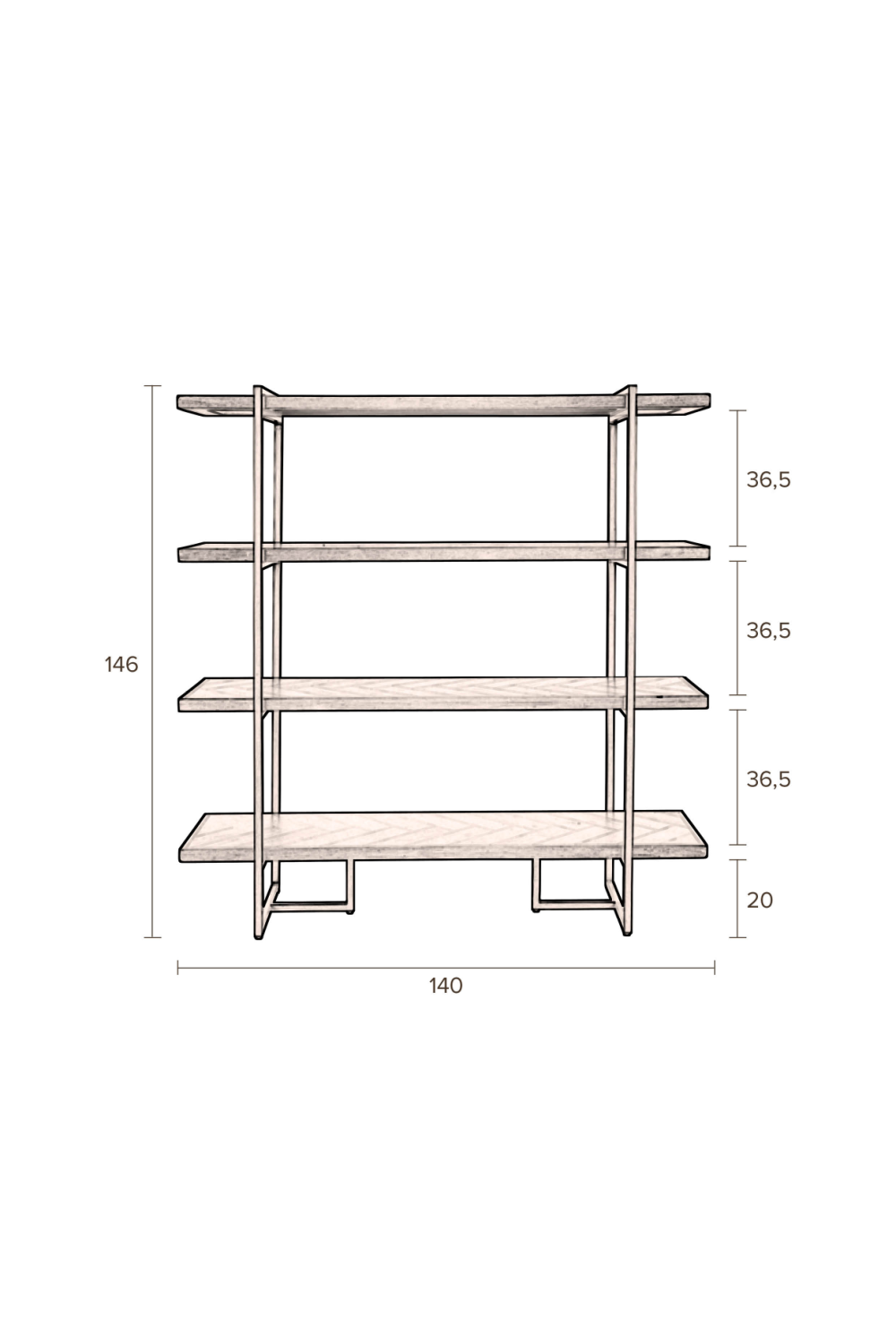 Wooden Herringbone Shelf | Dutchbone Class | OROA.com