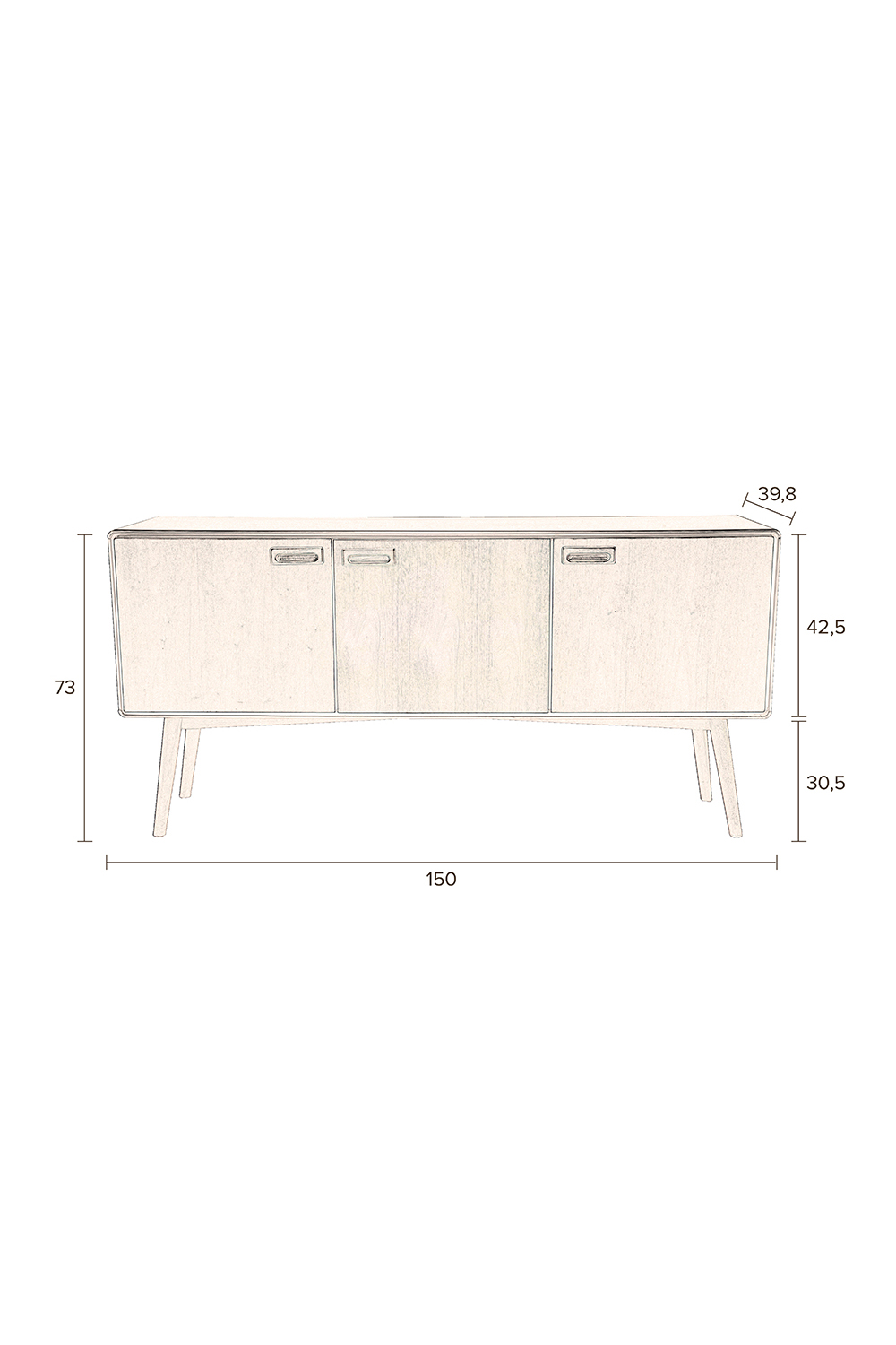 Brown Wooden Sideboard | Dutchbone Juju | Oroa.com