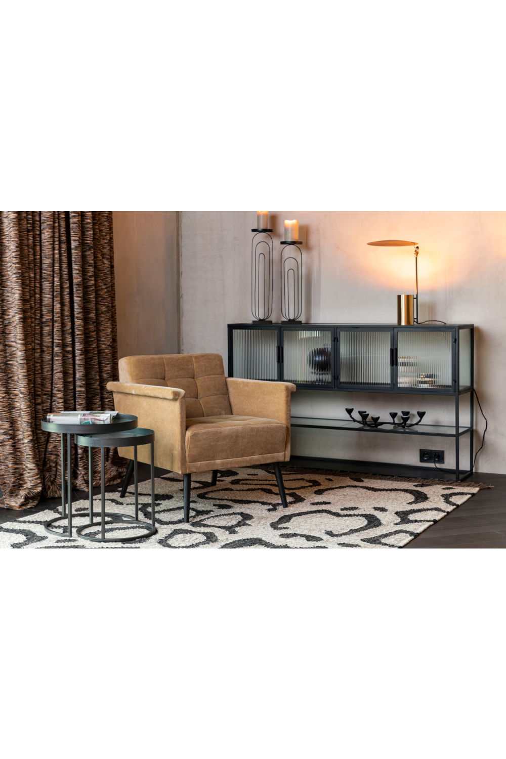 Black Framed Glass Sideboard | Dutchbone Boli | OROA.com