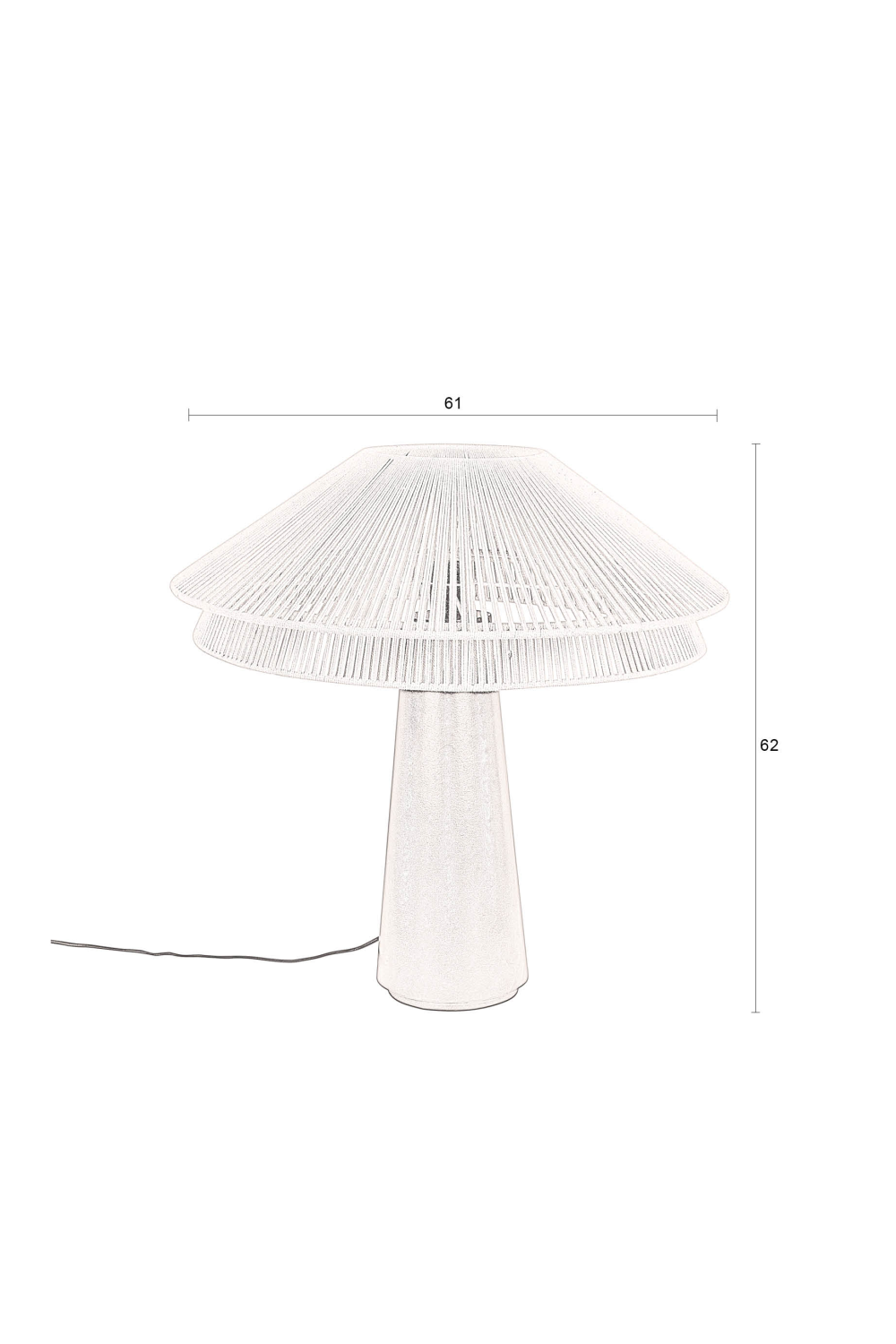 Beige Cotton Thread Table Lamp | Dutchbone Elon | OROA.com