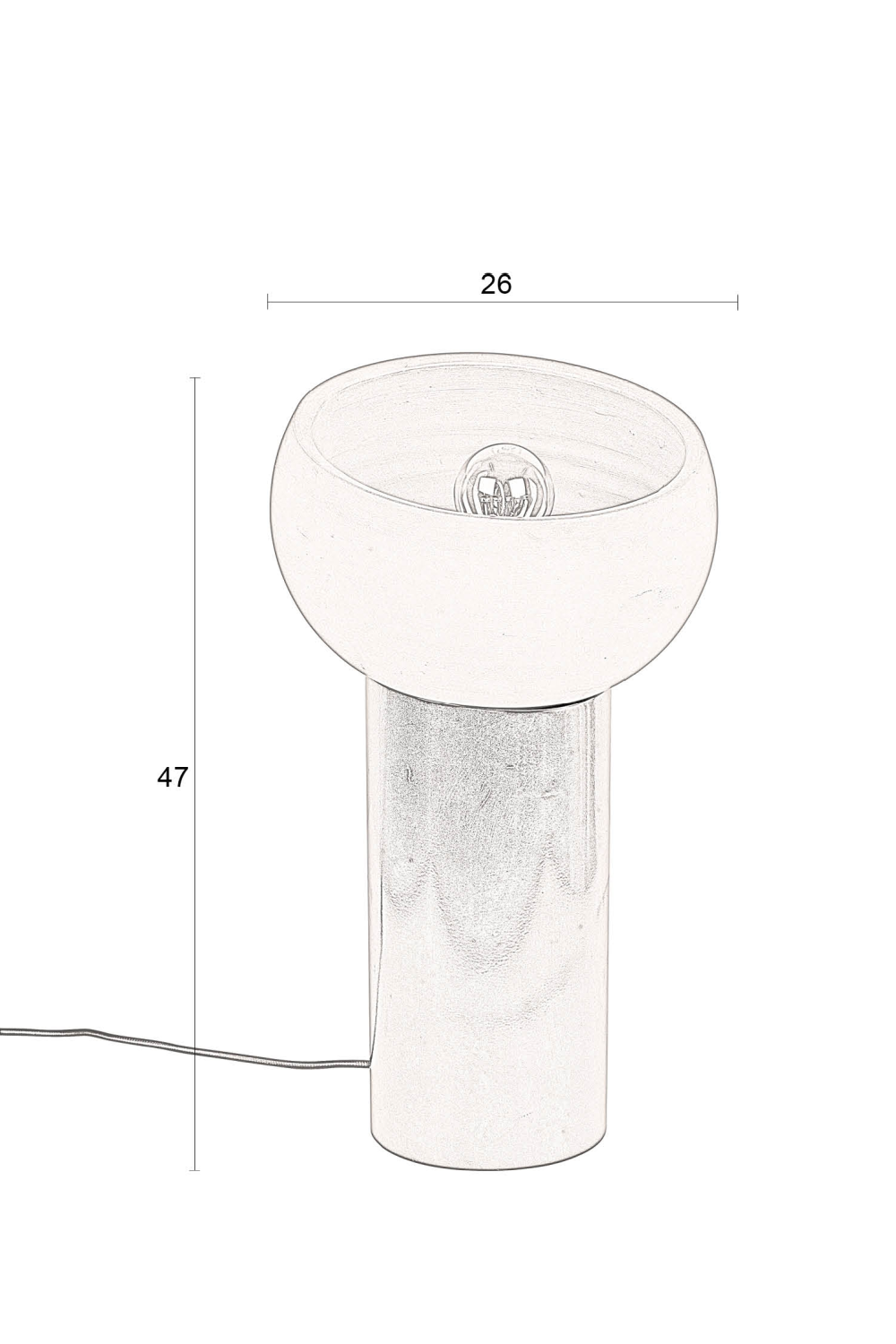 Terracotta Bowl Table Lamp | Dutchbone Zahra | OROA.com