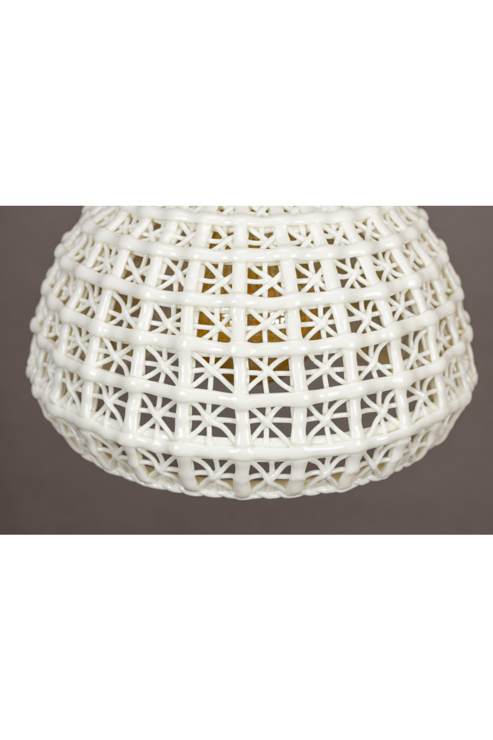 White Ceramic Pendant Lamp | Dutchbone Poppy | OROA.com