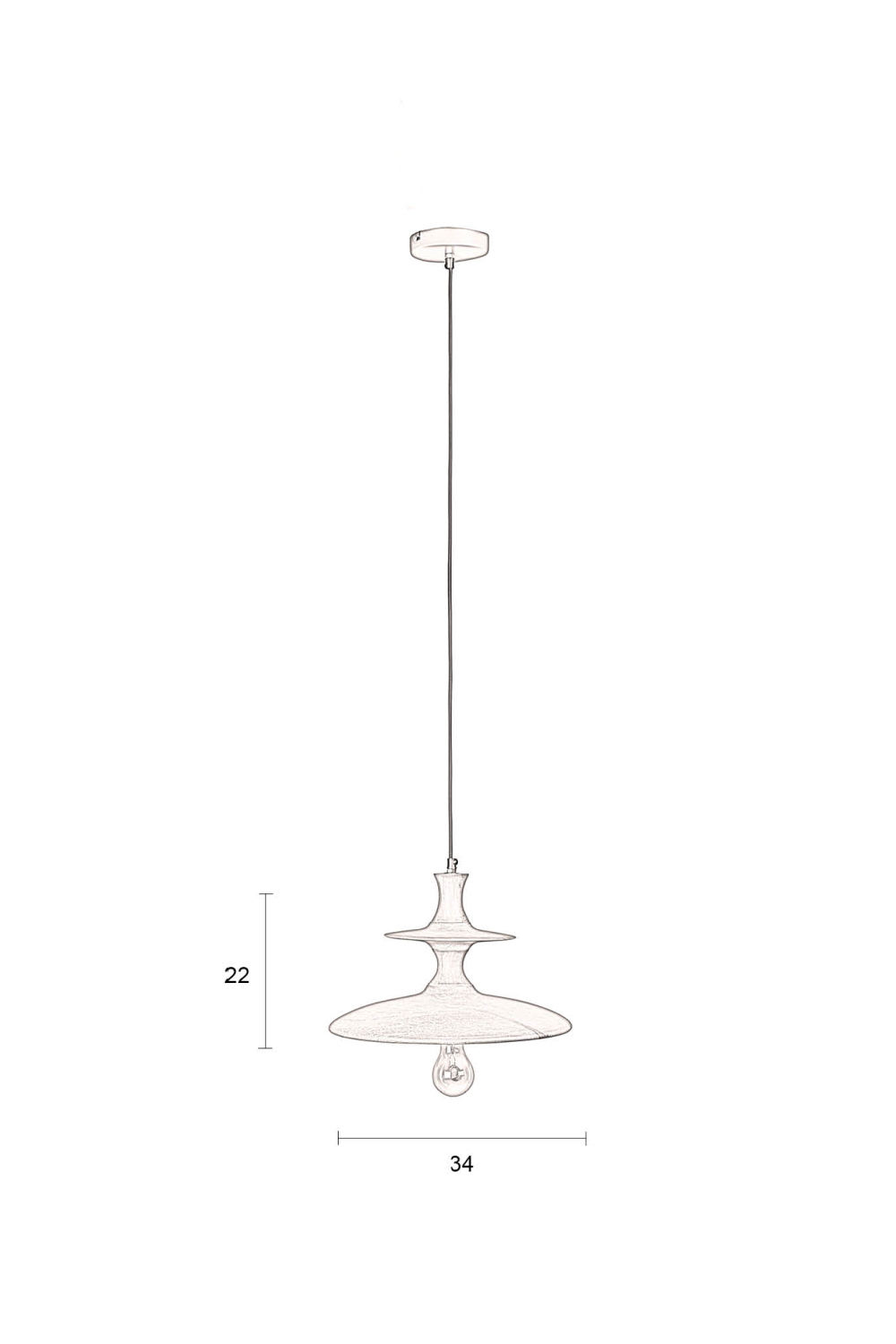 Vintage Mango Wood Pendant Lamp | Dutchbone Cath | OROA.com