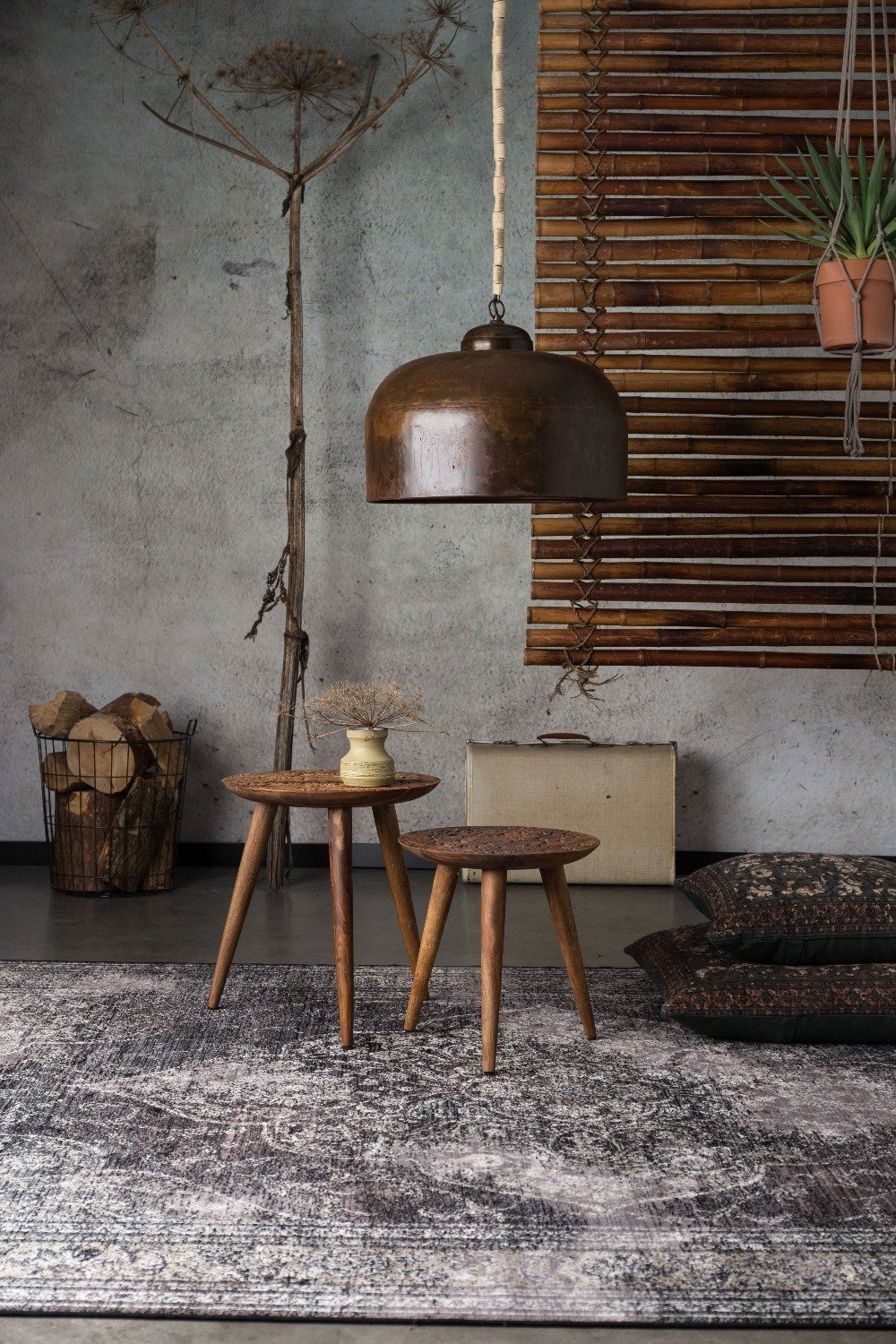 Dark Area Rug 5'5" x 8' | Dutchbone Rugged | DutchFurniture.com