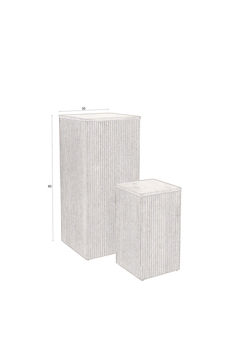 Mango Wood Plant Stand Set (2) | Dutchbone Ribble | OROA.com