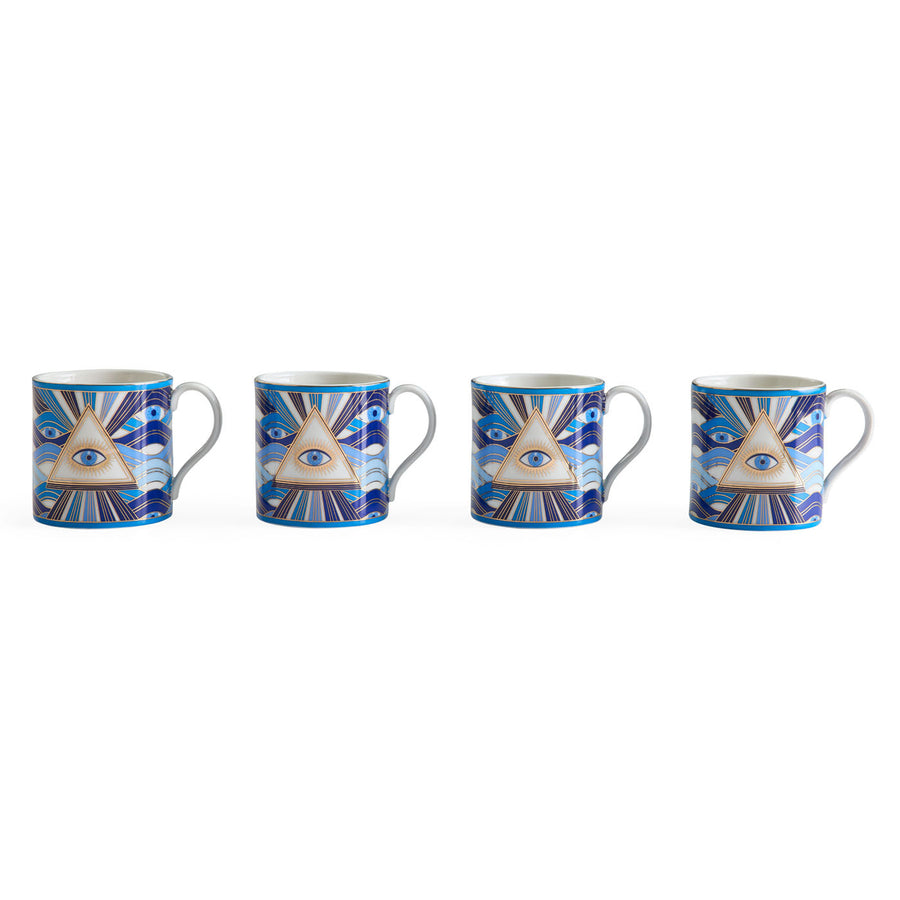 Eye Motif Gilded Porcelain Mugs (4) | Jonathan Adler Druggist | Oroa.com
