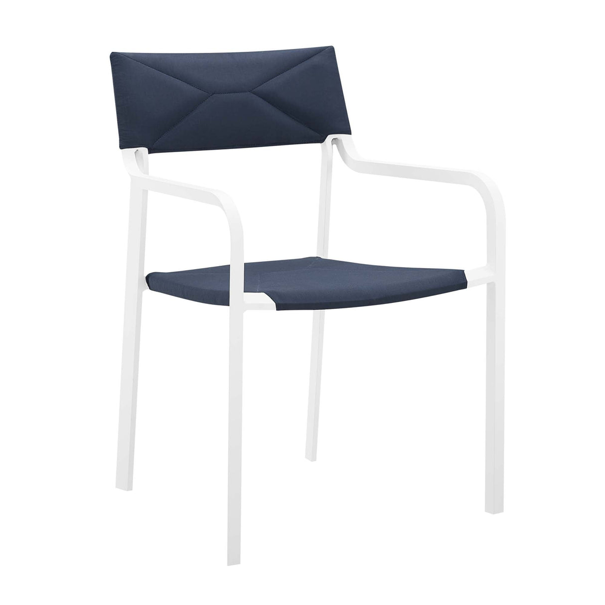 Raleigh Stackable Outdoor Patio Aluminum Dining Armchair Navy