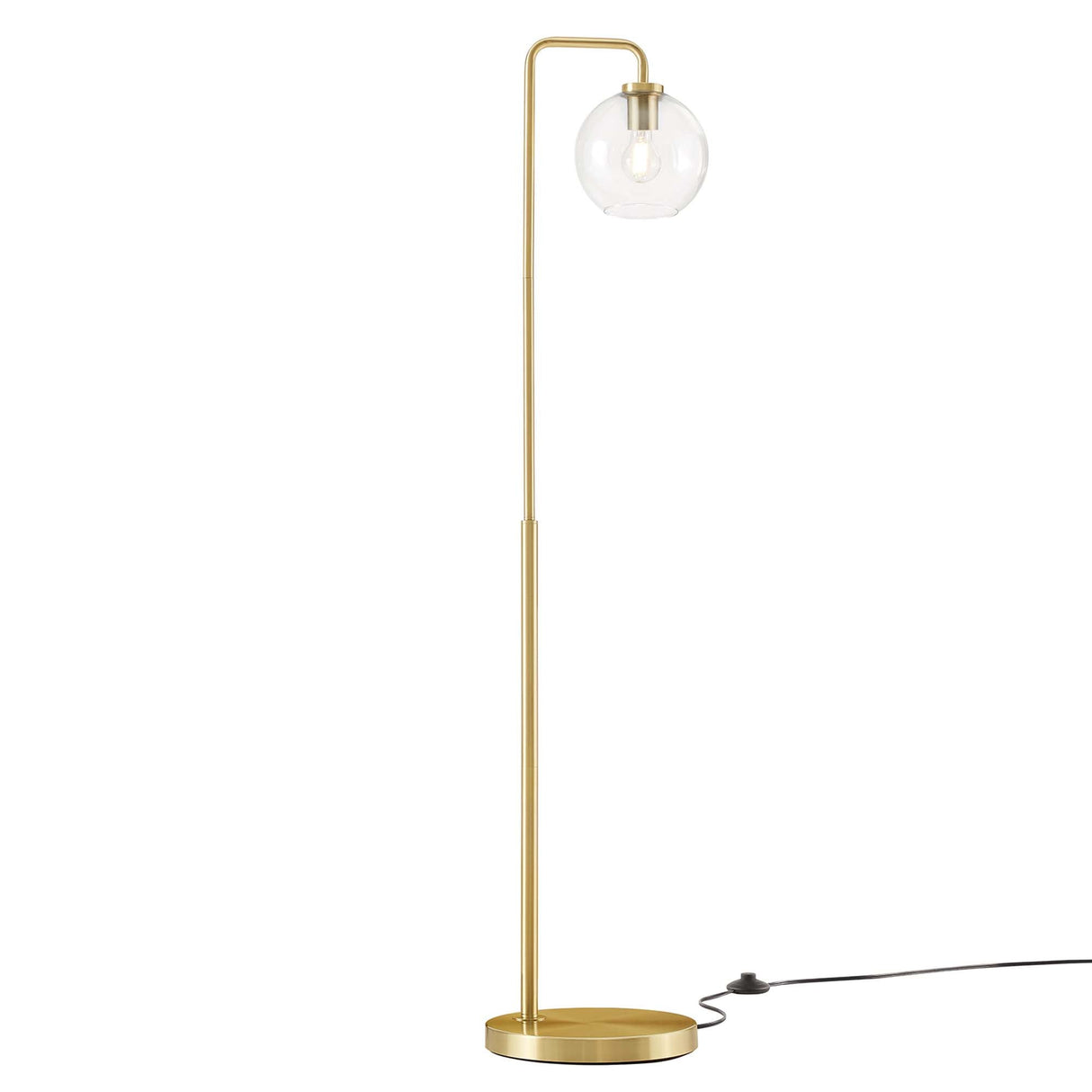 Glass Globe Glass Metal Floor Lamp - OROA