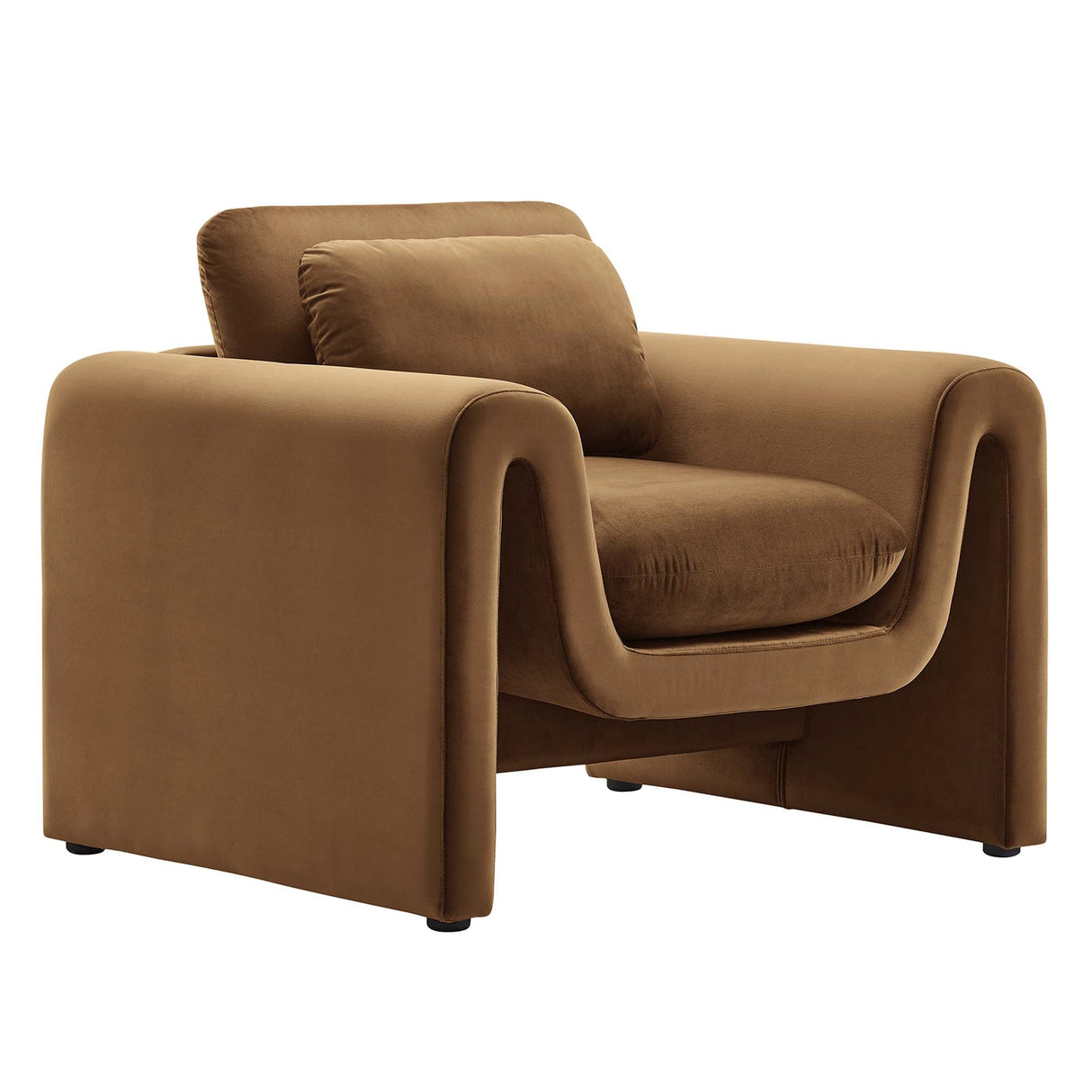 Waverly Brown Velvet Armchair - OROA