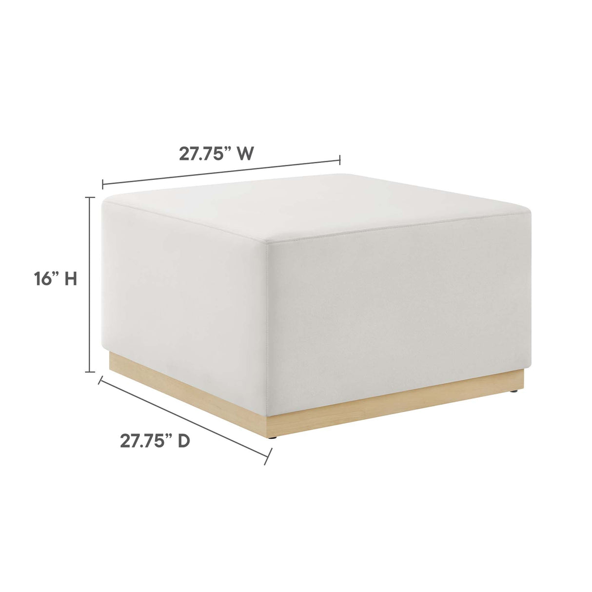 Tilden Square Velvet Upholstered Ottoman - OROA