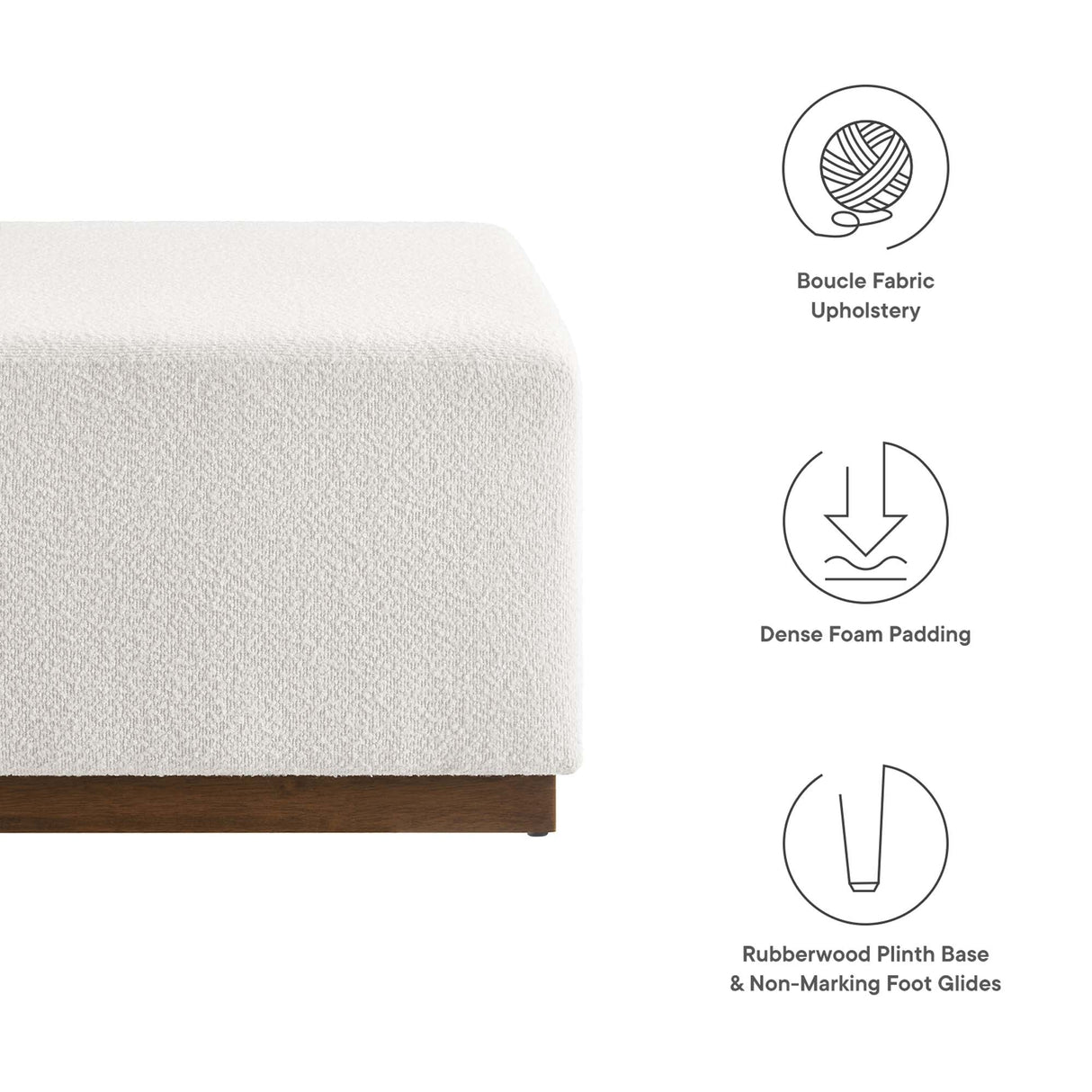 Tilden Square Boucle Ottoman - OROA