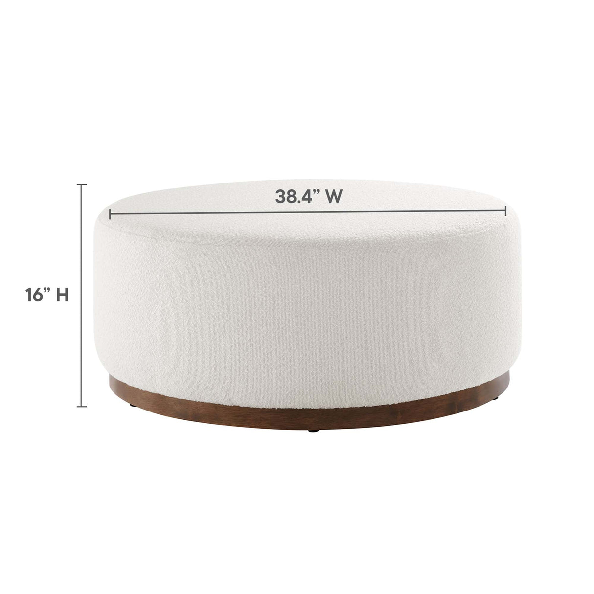 Tilden Large Round Boucle Ottoman - OROA