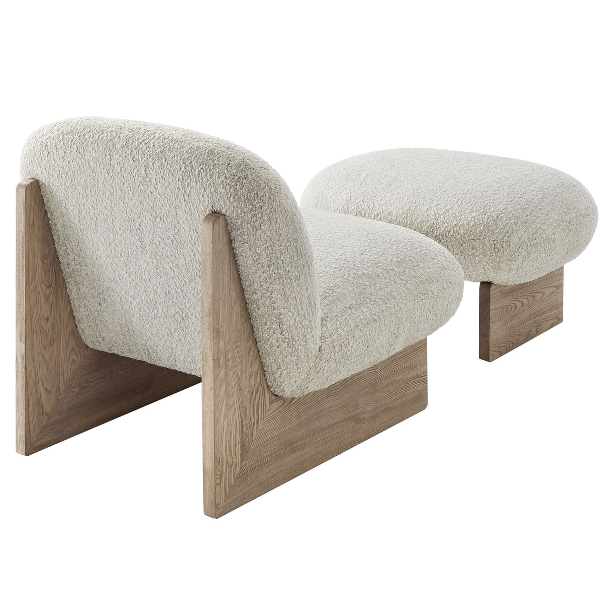 Loyal Boucle Fabric Accent Chair and Ottoman - OROA