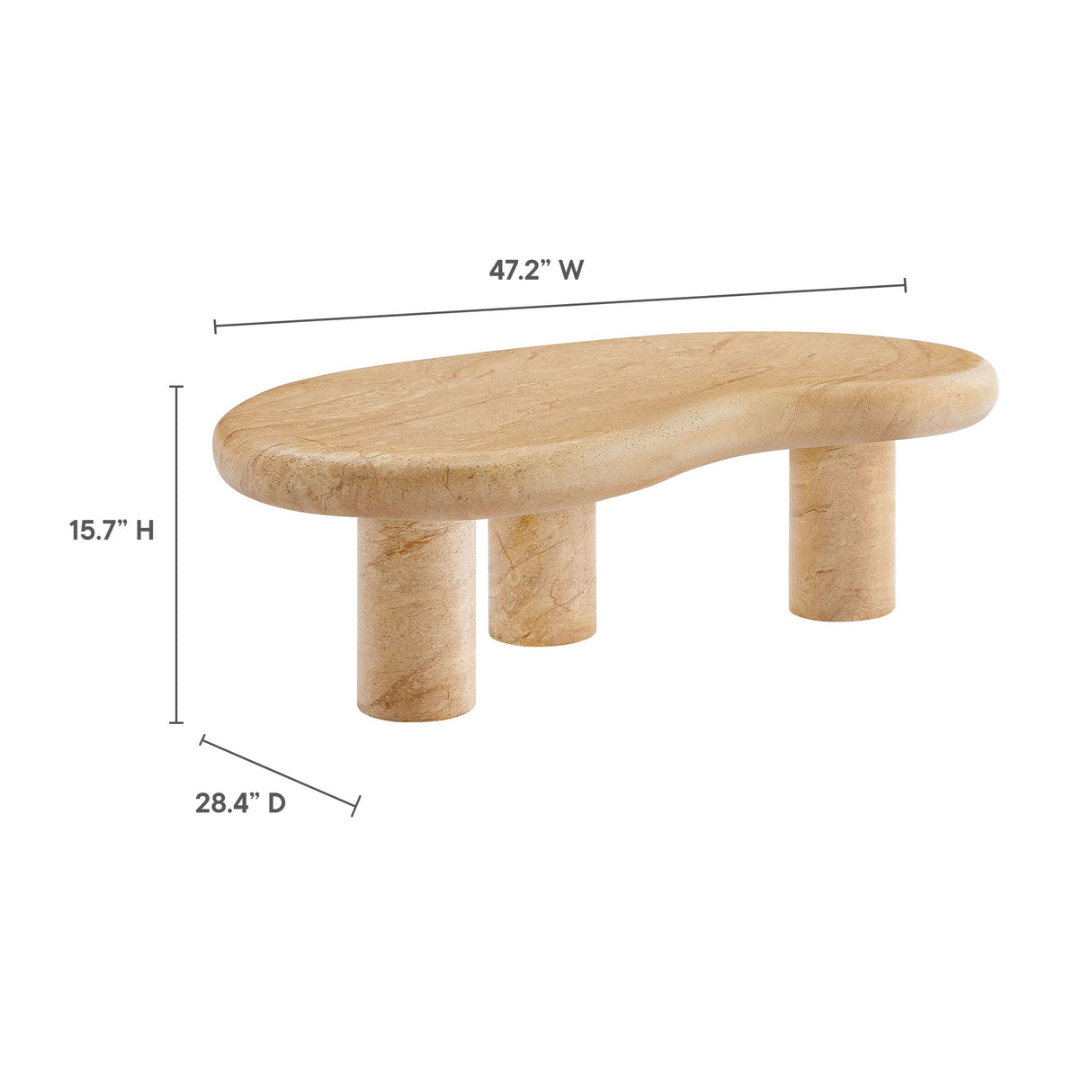 Elowen Travertine Coffee Table (Indoor/Outdoor)