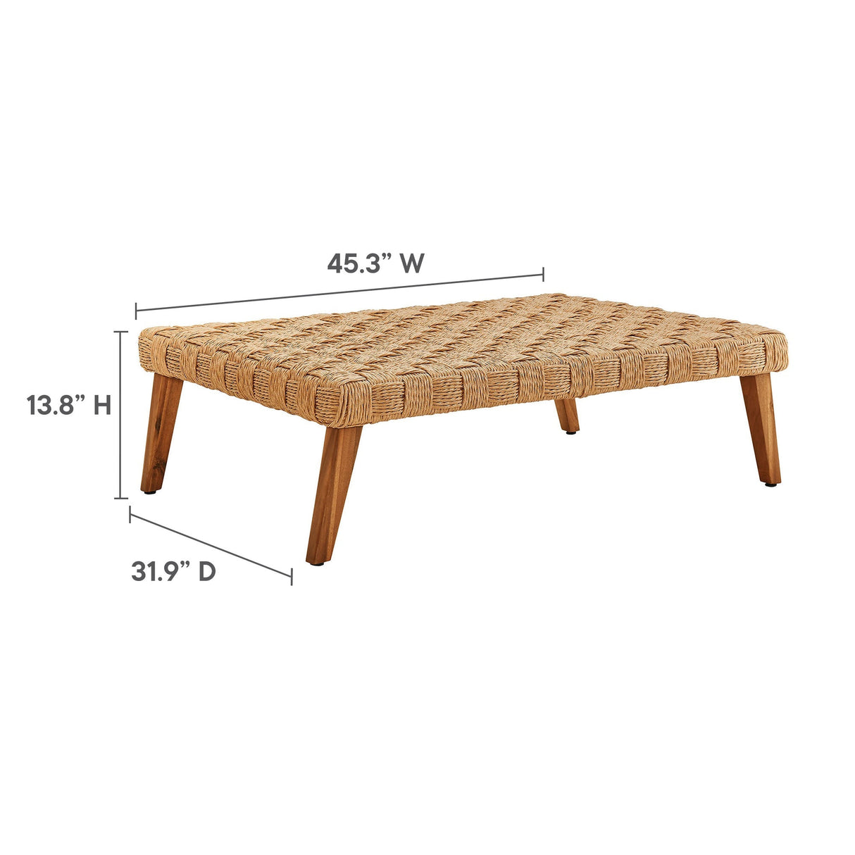 Capri Outdoor Patio Wicker Rattan Coffee Table- OROA