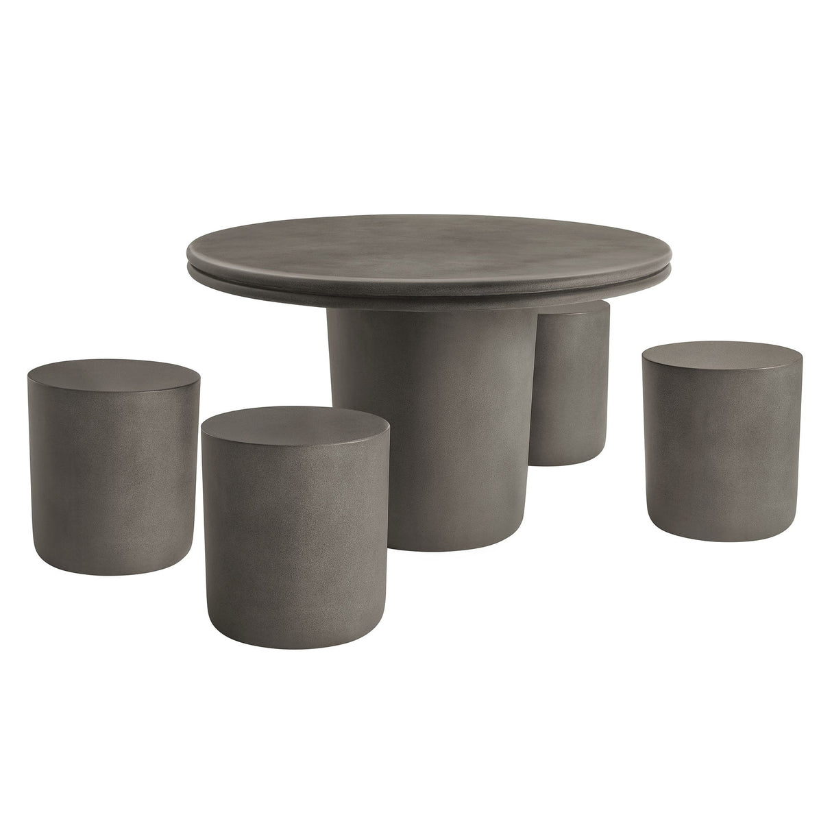 Brian Indoor/Outdoor Patio Concrete Dining Table Set (S/5) - OROA