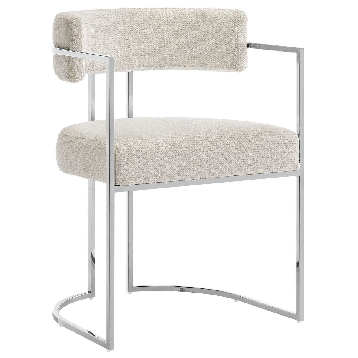 Huron Curved Back Fabric and Metal Dining Accent Chair - OROA
