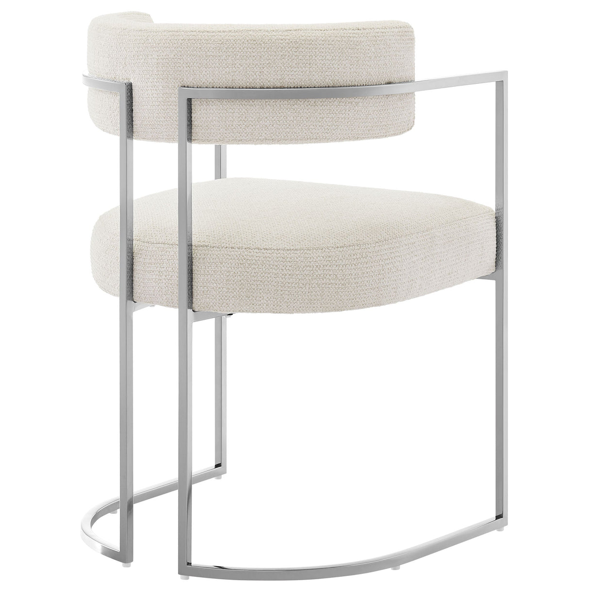 Huron Curved Back Fabric and Metal Dining Accent Chair - OROA
