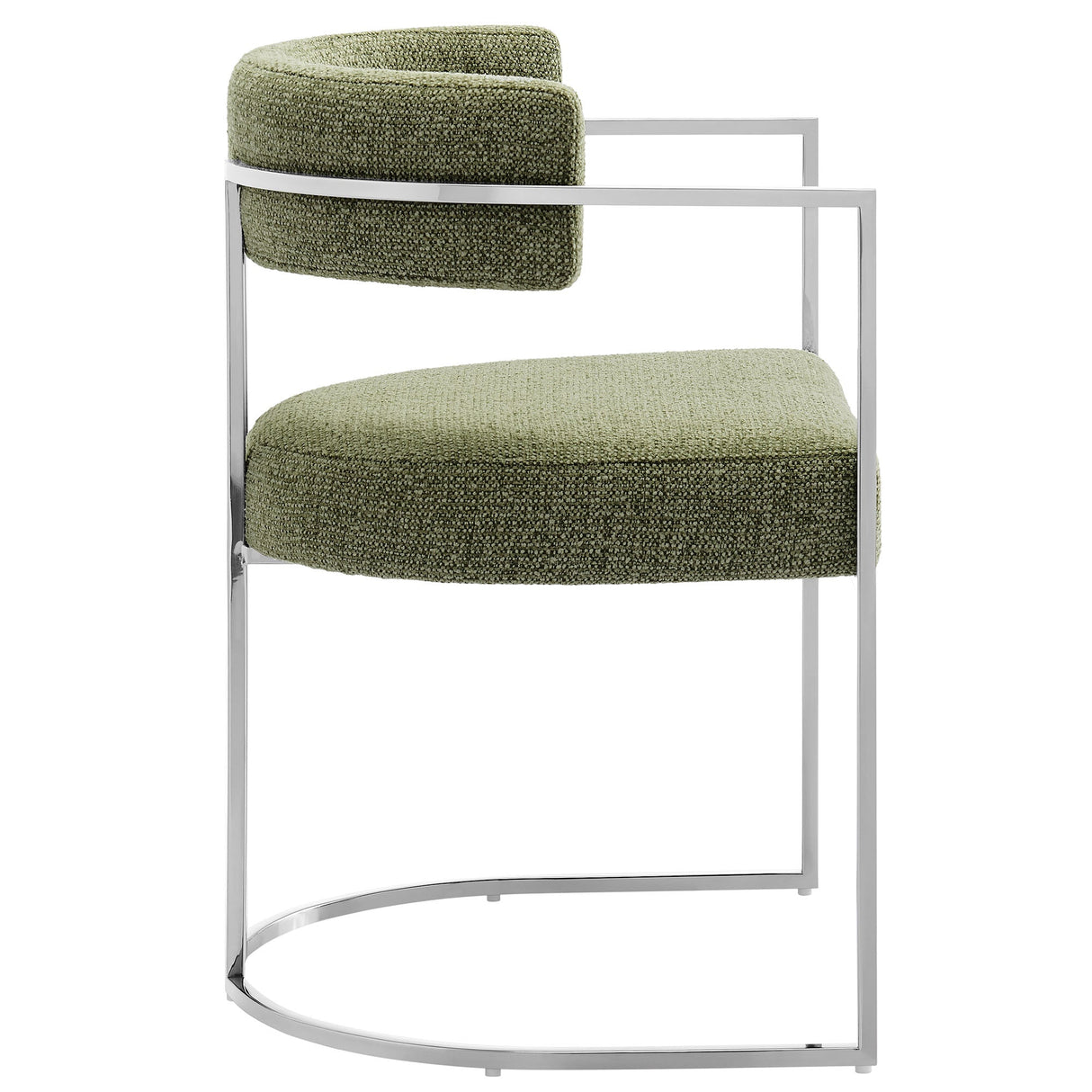 Huron Curved Back Fabric and Metal Dining Accent Chair - OROA