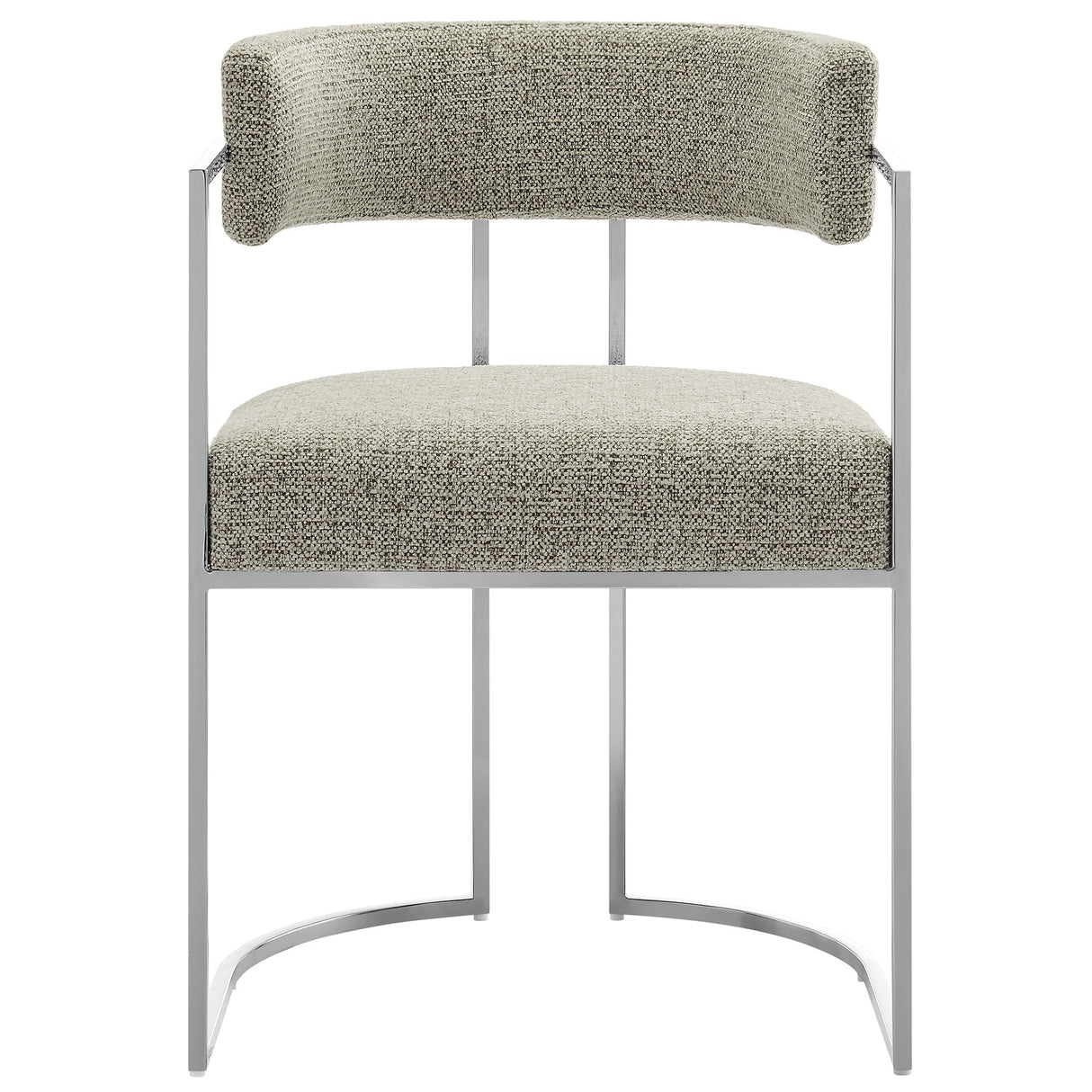 Huron Curved Back Fabric and Metal Dining Accent Chair - OROA