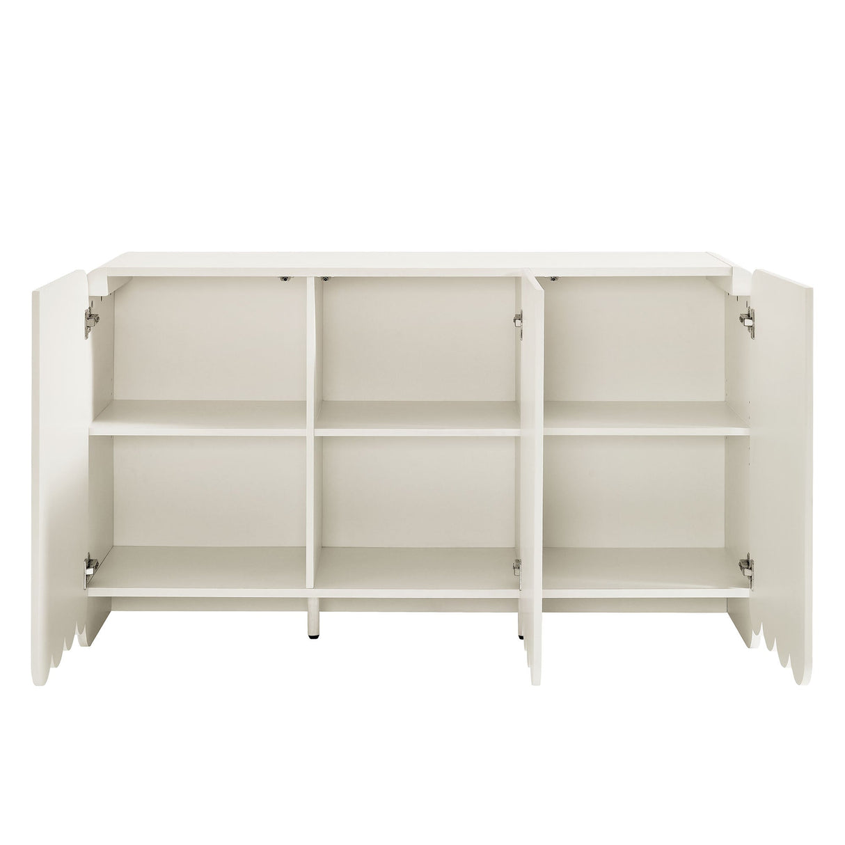 Fluted and Scalloped Sideboard Storage Cabinet - OROA