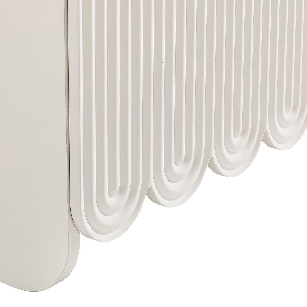 Fluted and Scalloped Sideboard Storage Cabinet - OROA
