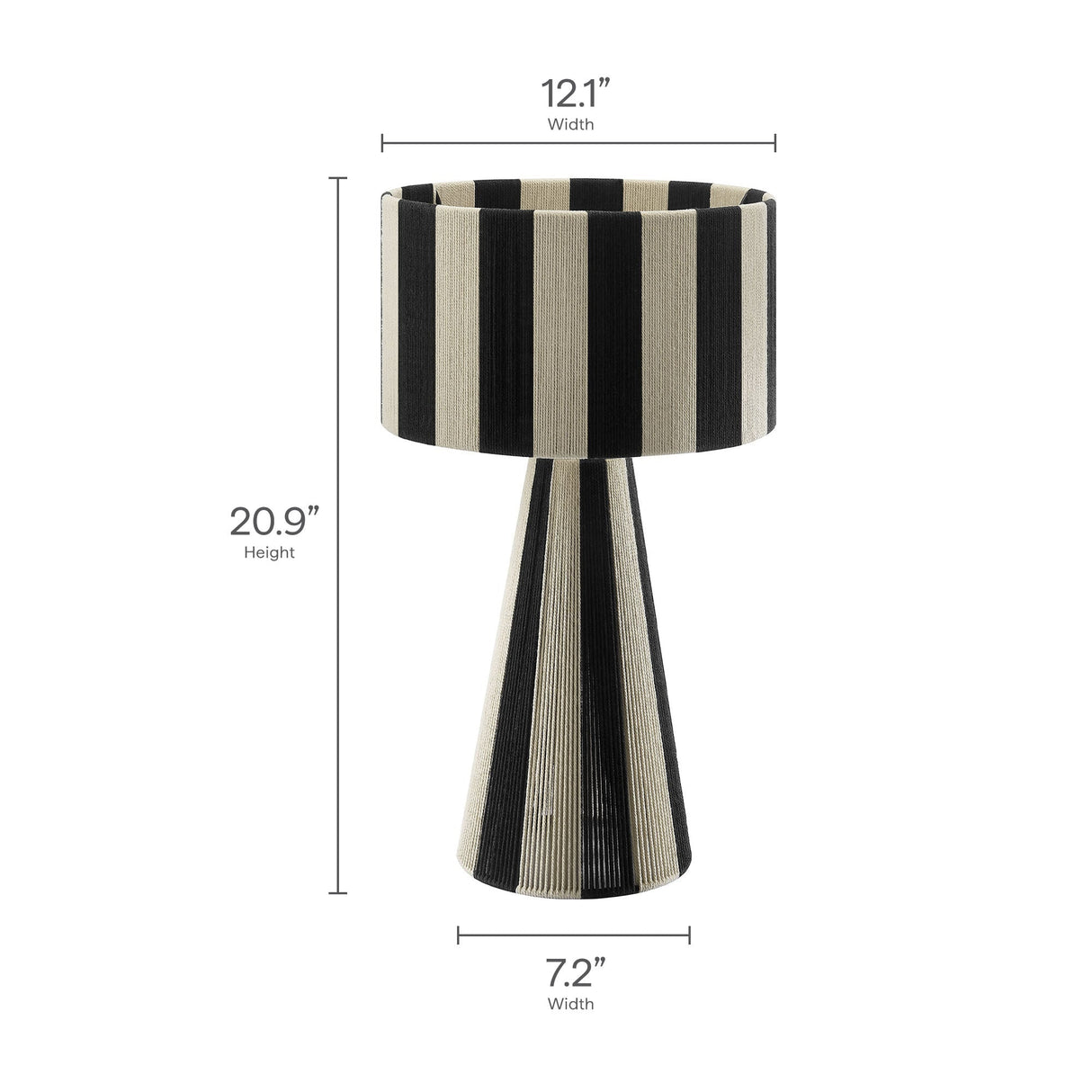 Handwoven Cotton Thread Striped Table Lamp - OROA