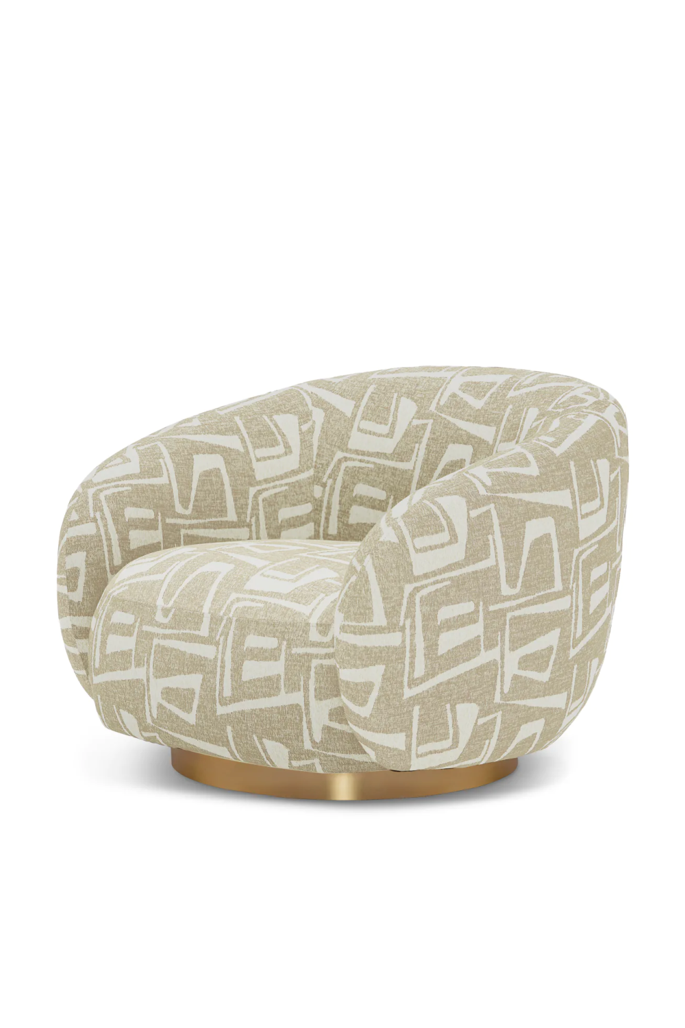 Brass Base Curved Swivel Chair | Eichholtz Brice | Oroa.com