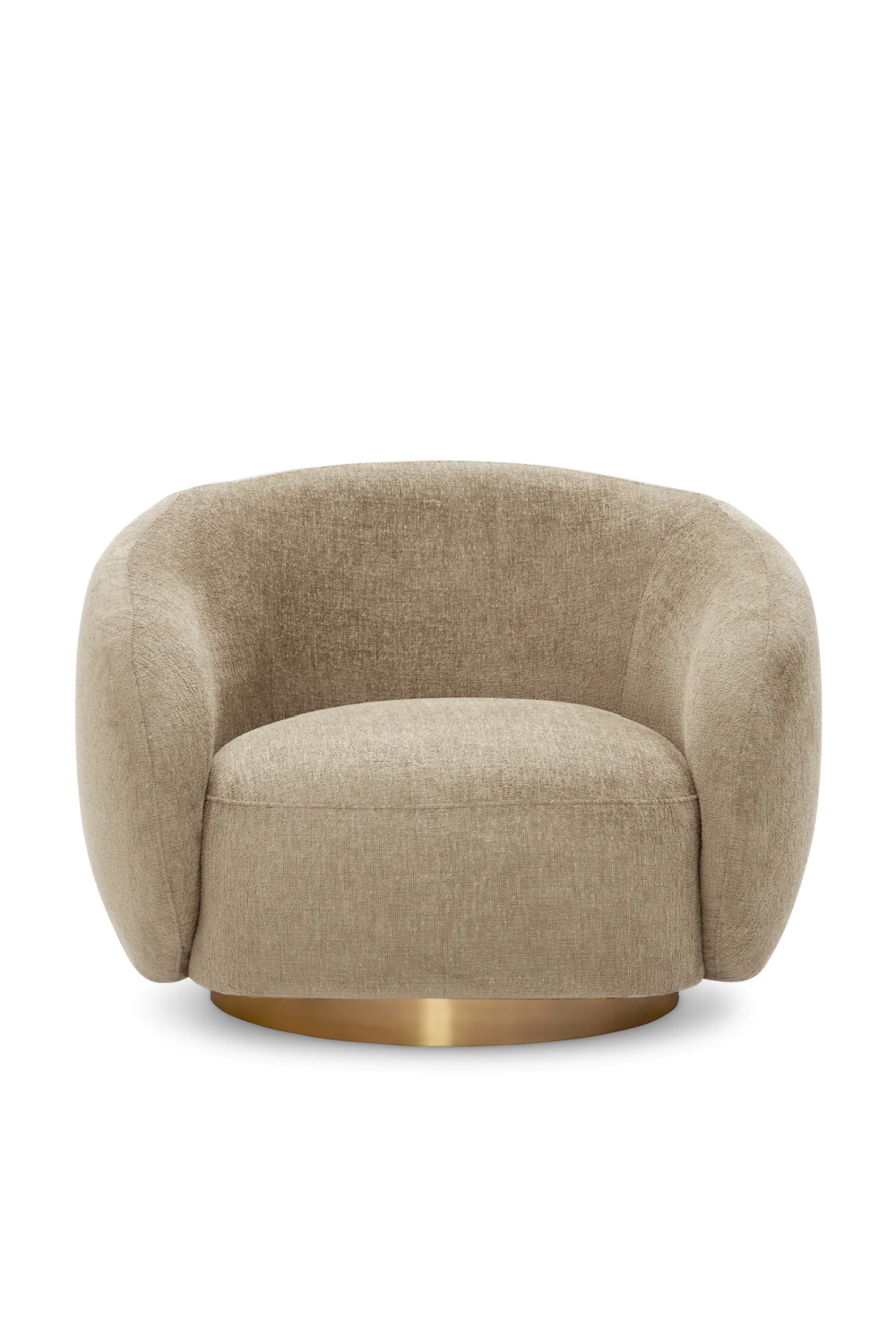 Brass Base Curved Swivel Chair | Eichholtz Brice | Oroa.com