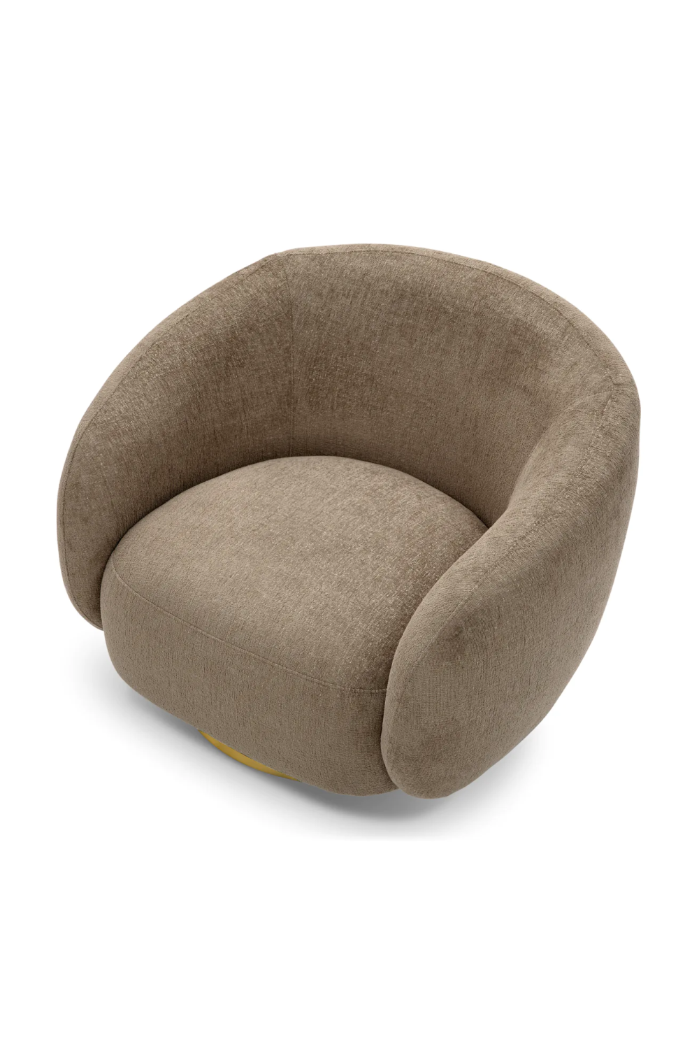 Brass Base Curved Swivel Chair | Eichholtz Brice | Oroa.com