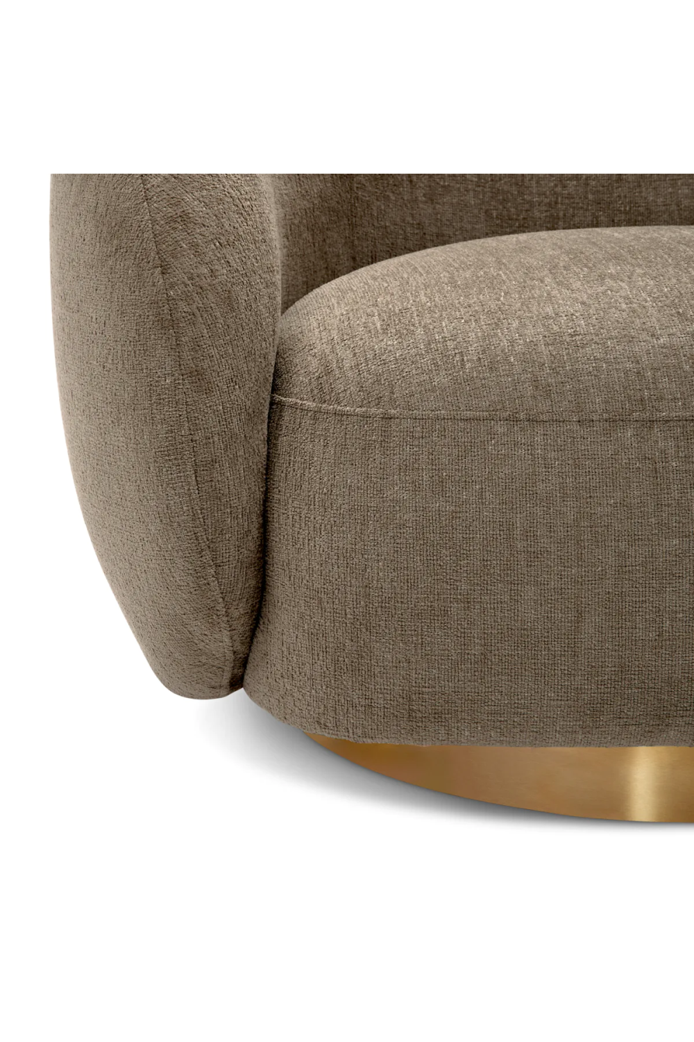 Brass Base Curved Swivel Chair | Eichholtz Brice | Oroa.com