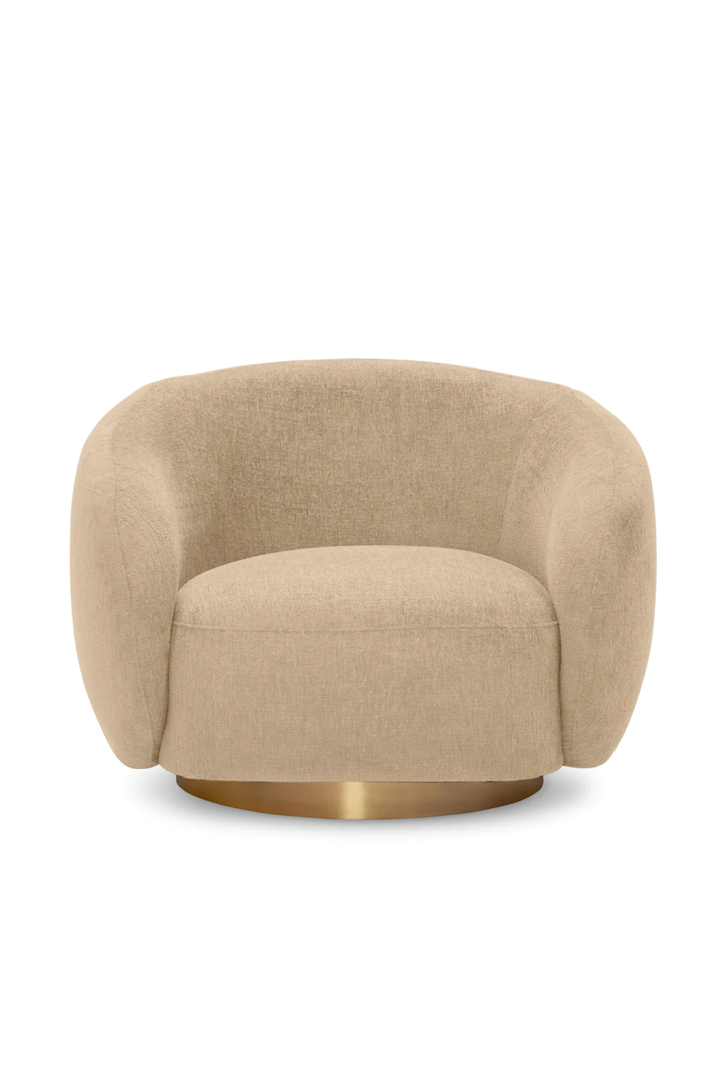 Brass Base Curved Swivel Chair | Eichholtz Brice | Oroa.com